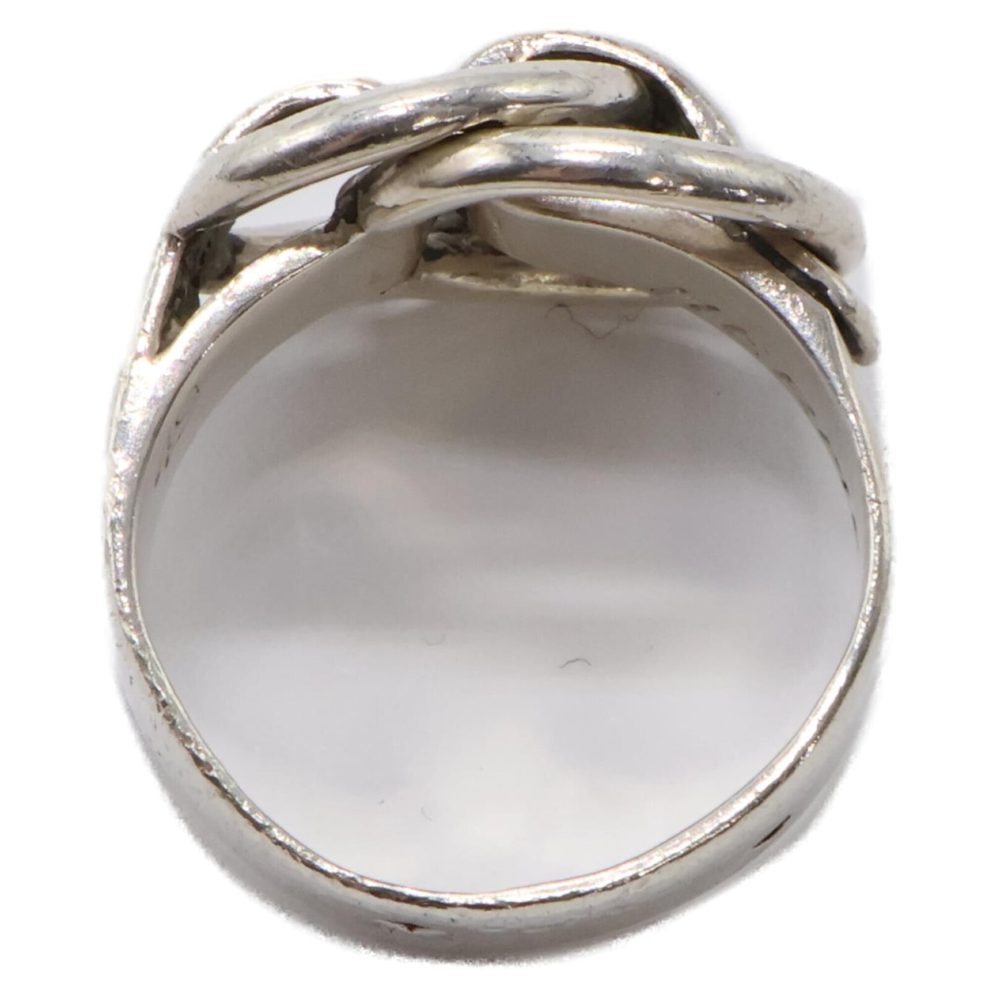 Hermes Silver Silver 925 Band Ring (Pre-Owned)