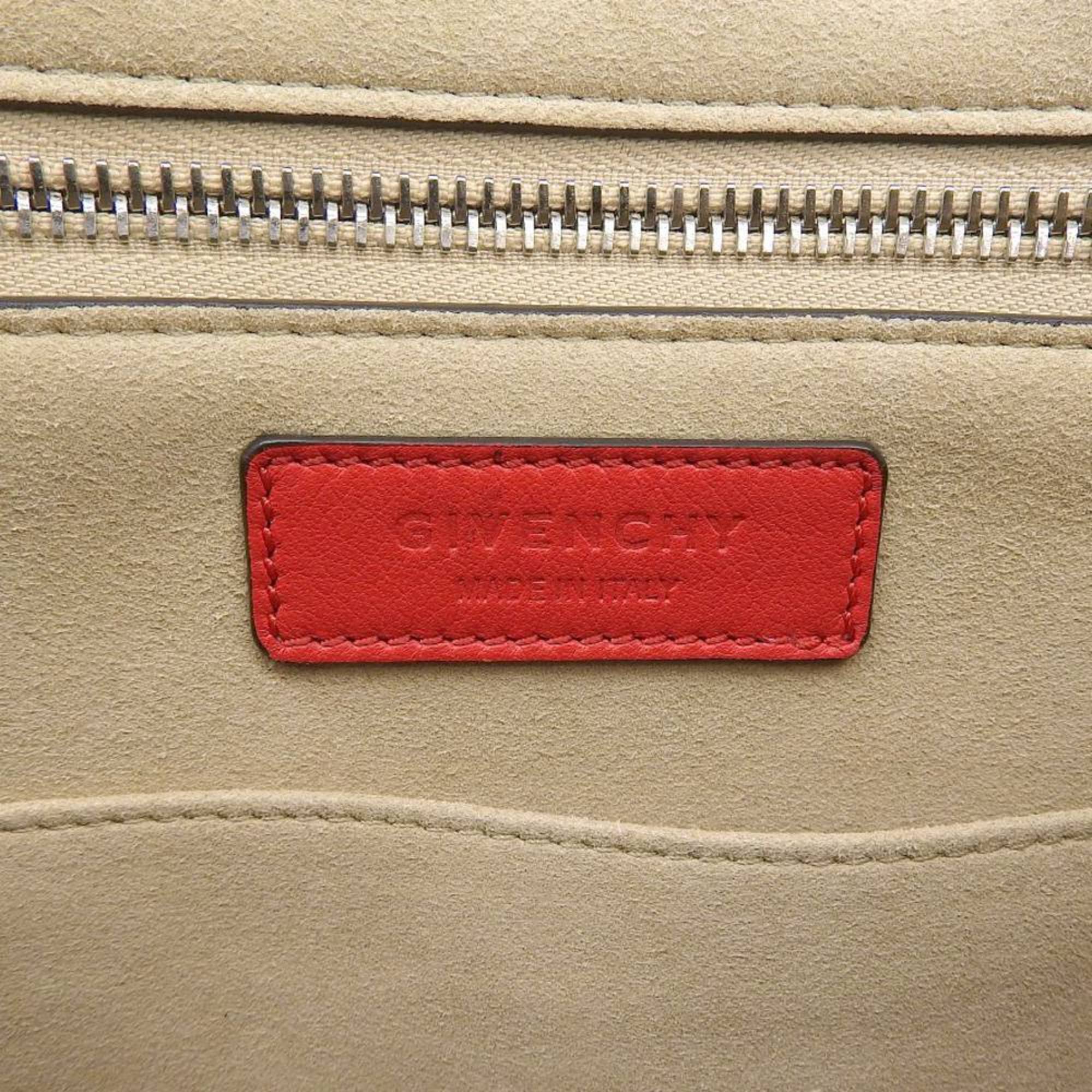 Givenchy Red Color Leather Handbag Shoulder Bag (Pre-Owned)