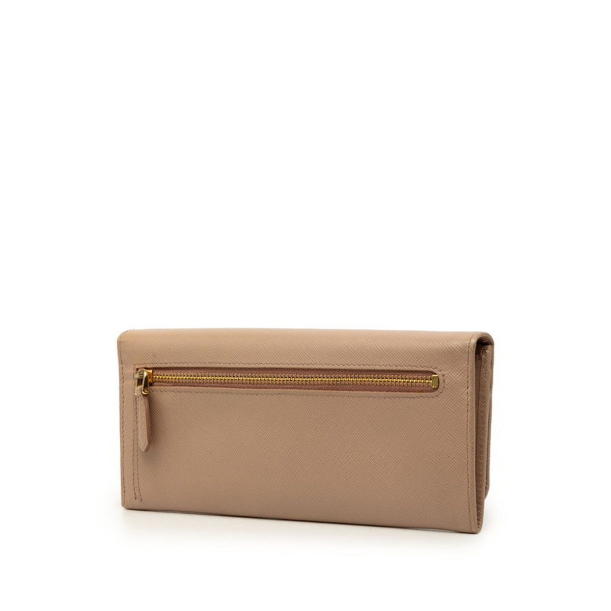 Prada Beige Leather Long Wallet (Bi-Fold) (Pre-Owned)