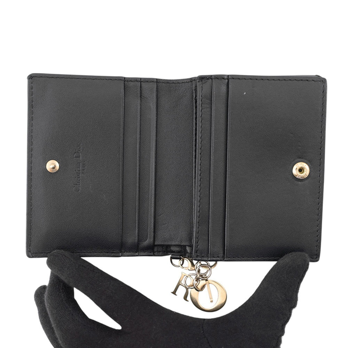 Christian Dior Black Leather Wallet (Bi-Fold) (Pre-Owned)