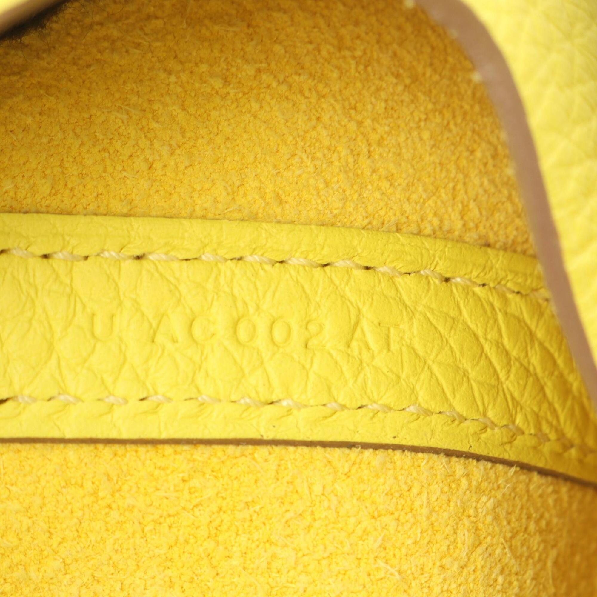 Hermes Lime Yellow Yellow Taurillon Clemence Leather Handbag (Pre-Owned)