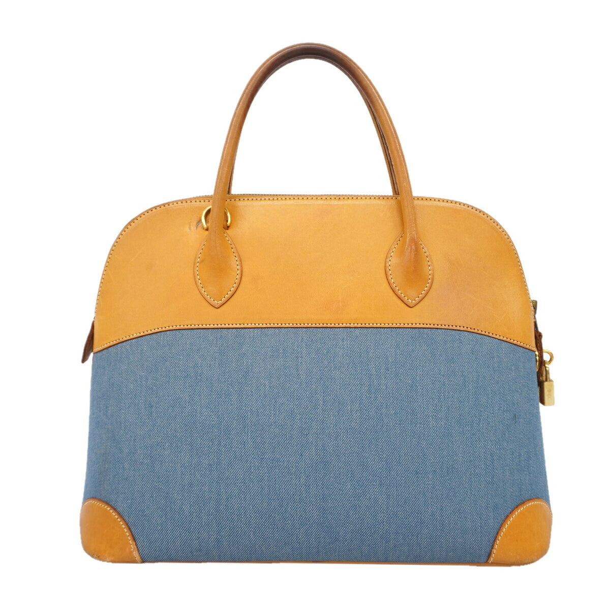 Hermes Natural Toile Jean Barenia Leather Handbag (Pre-Owned)