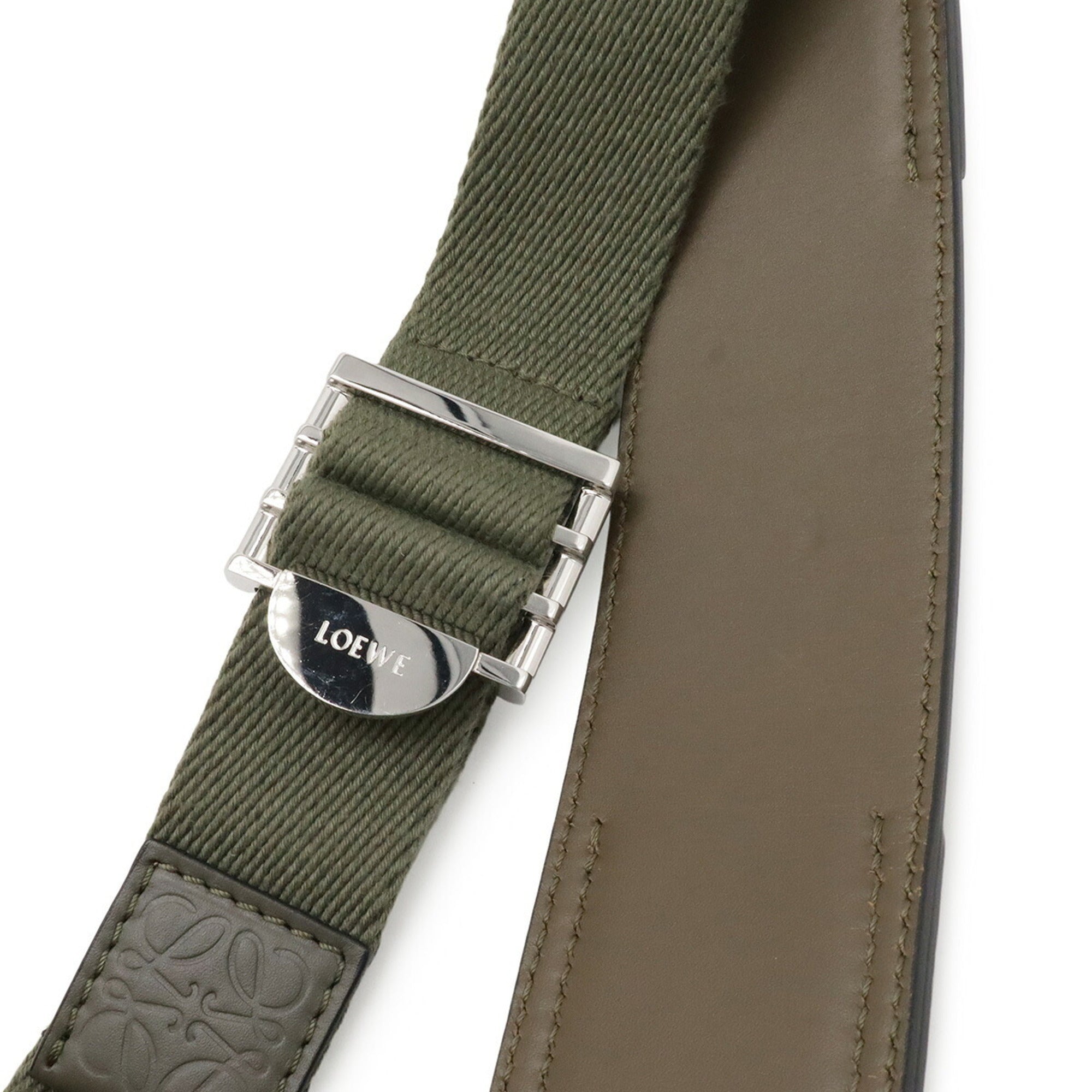 Loewe Green Khaki Canvas Shoulder Bag (Pre-Owned)