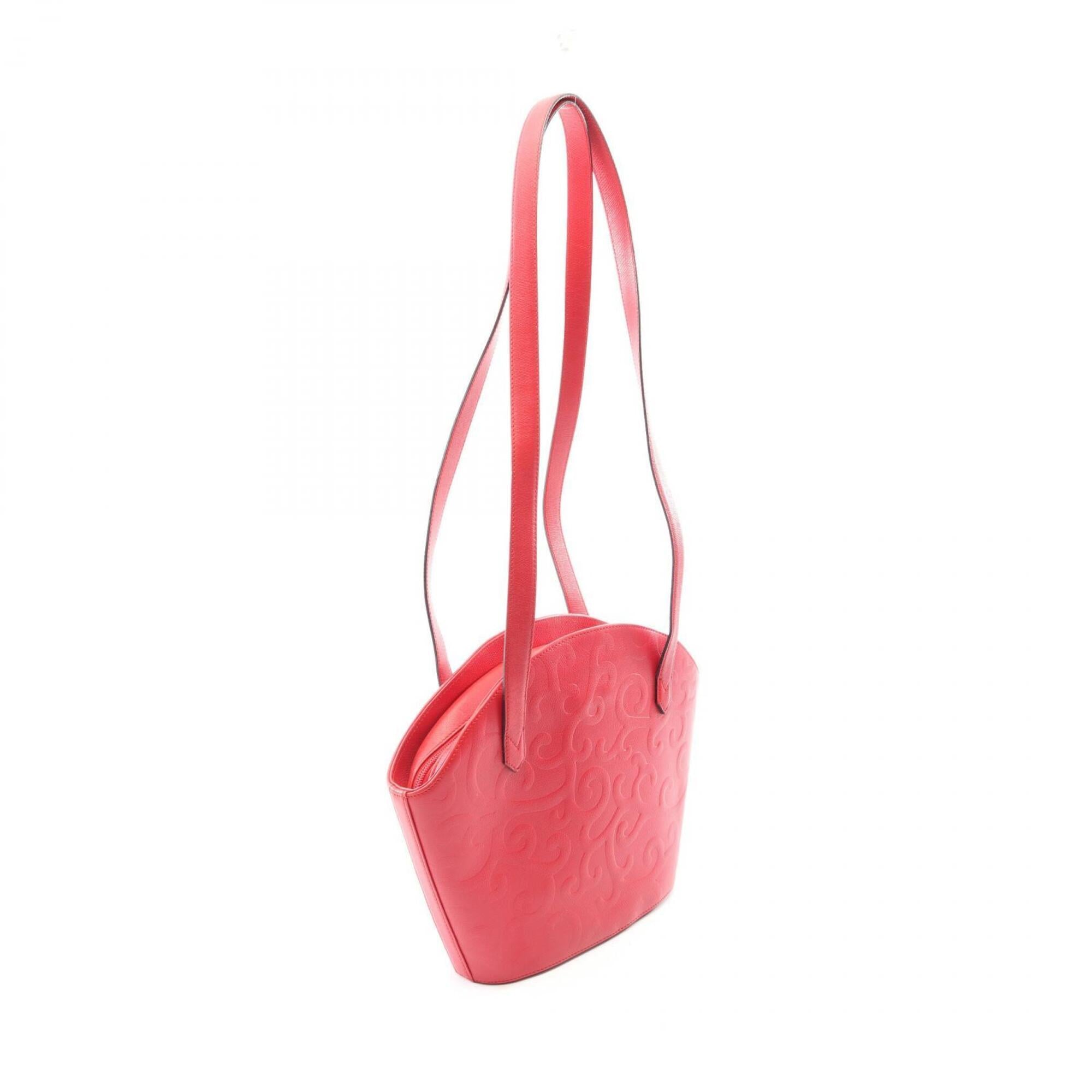 Yves Saint Laurent Red Color Leather Handbag Shoulder Bag (Pre-Owned)