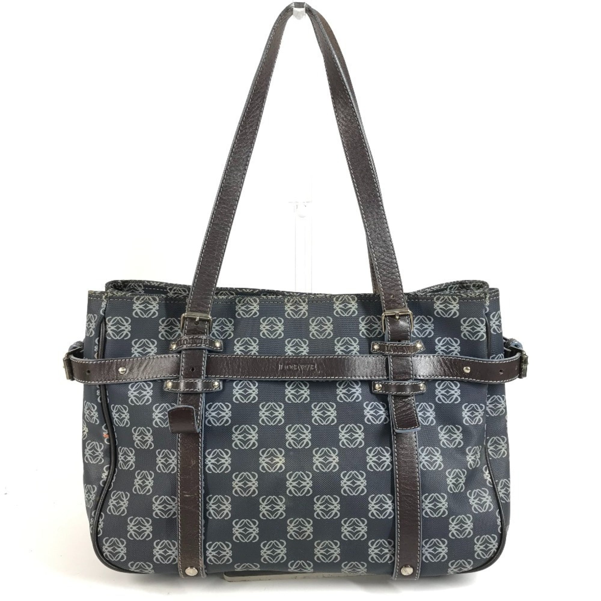 Loewe Blue Brown Pvc Leather Shoulder Bag Tote Bag (Pre-Owned)