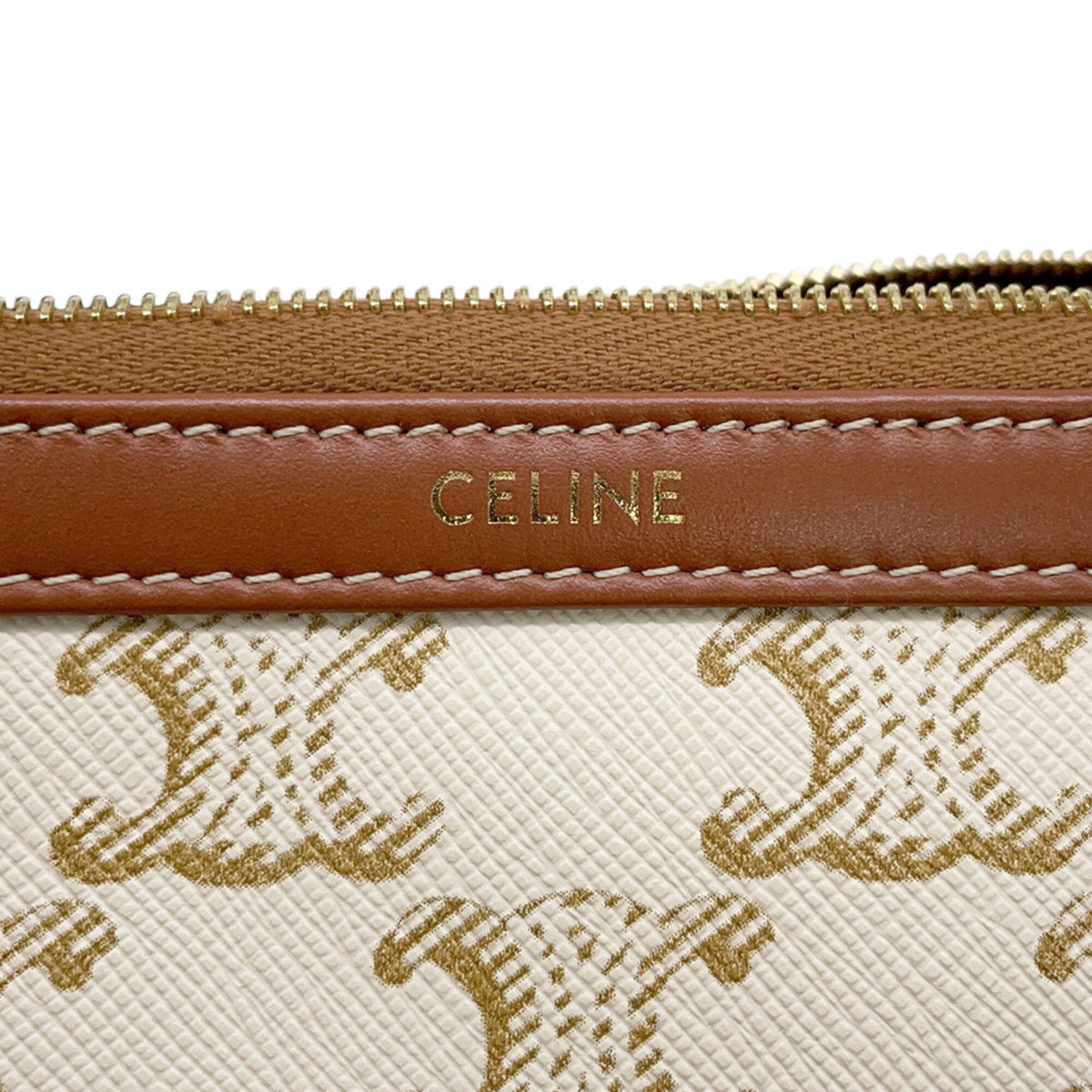 Celine Brown White Pvc Handbag (Pre-Owned)