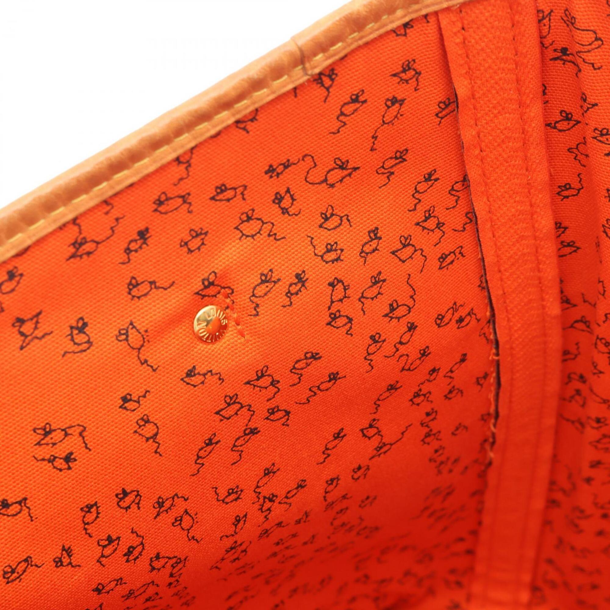 Louis Vuitton Brown Coated Canvas Leather Handbag Pouch Tote Bag (Pre-Owned)