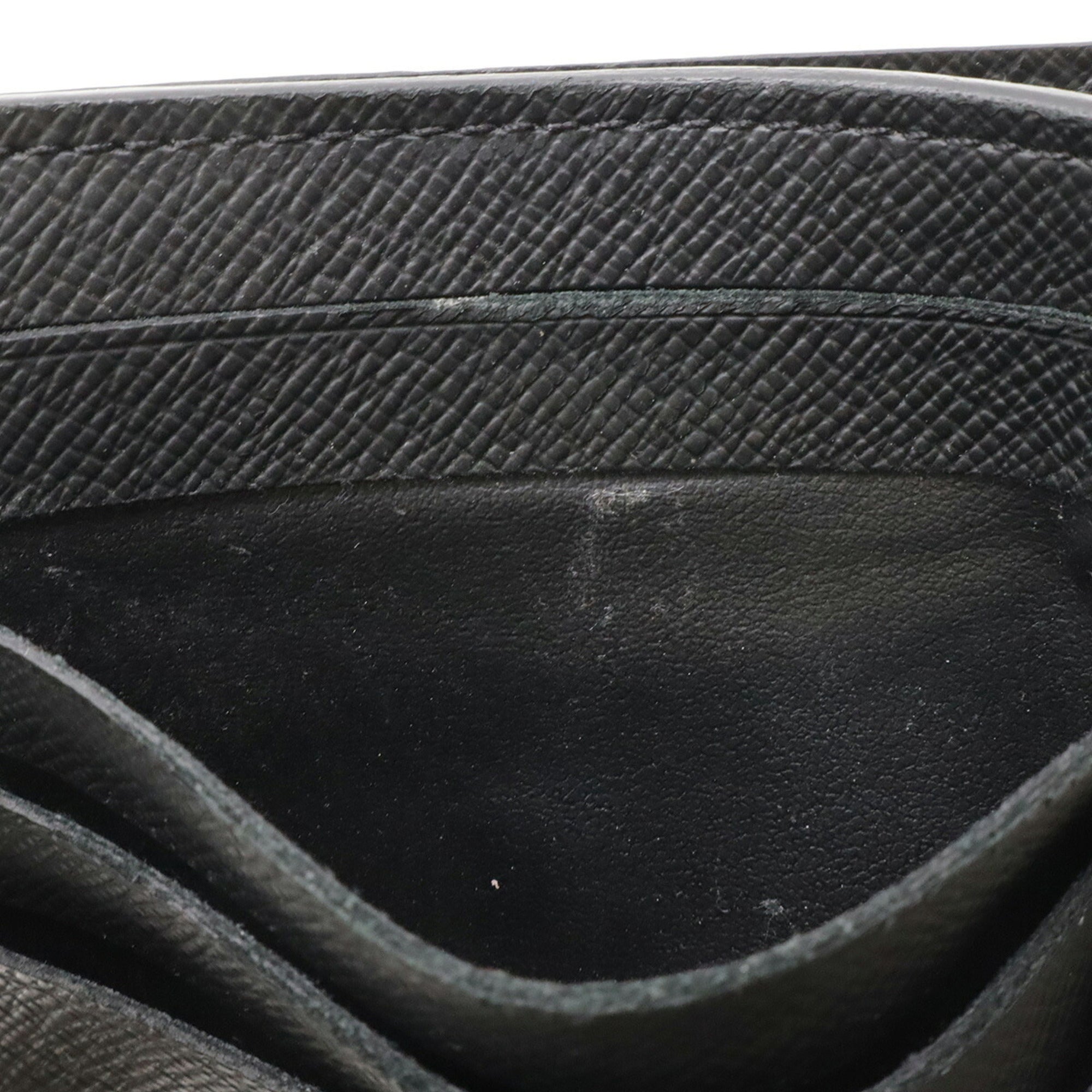 Louis Vuitton Black Noir Taiga Leather Wallet (Bi-Fold) (Pre-Owned)