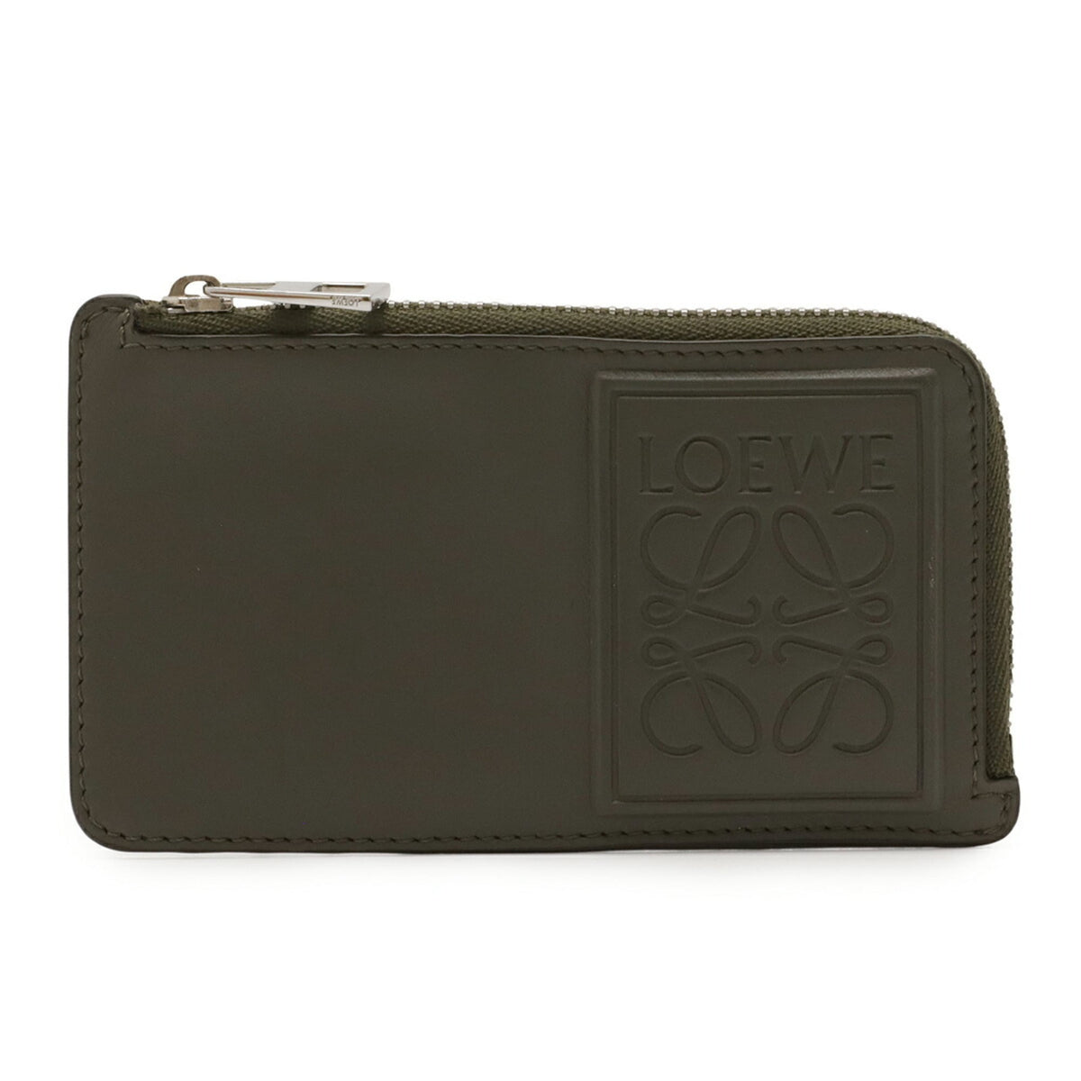 Loewe Gray Leather Coin Purse/Coin Case (Pre-Owned)