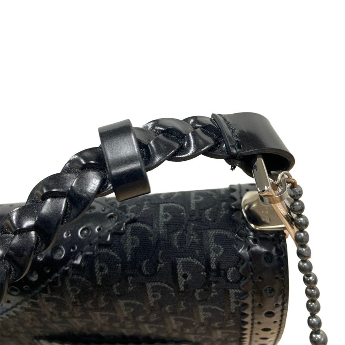 Christian Dior Trotter Black Canvas Leather Shoulder Bag (Pre-Owned)