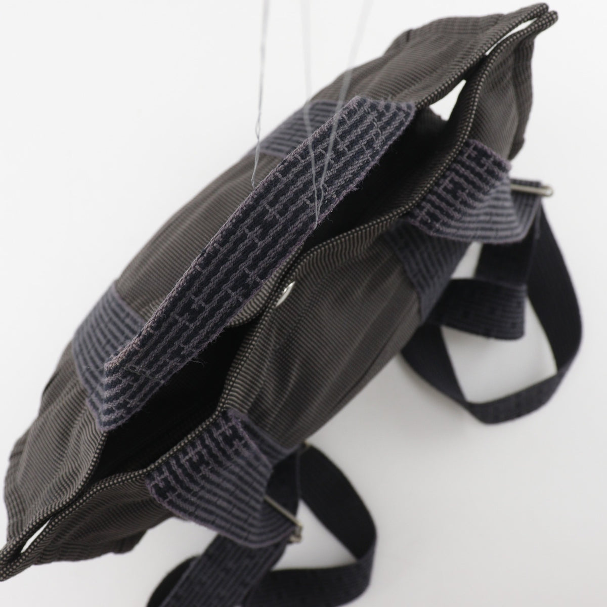 Hermes Gray Nylon Canvas Backpack (Pre-Owned)