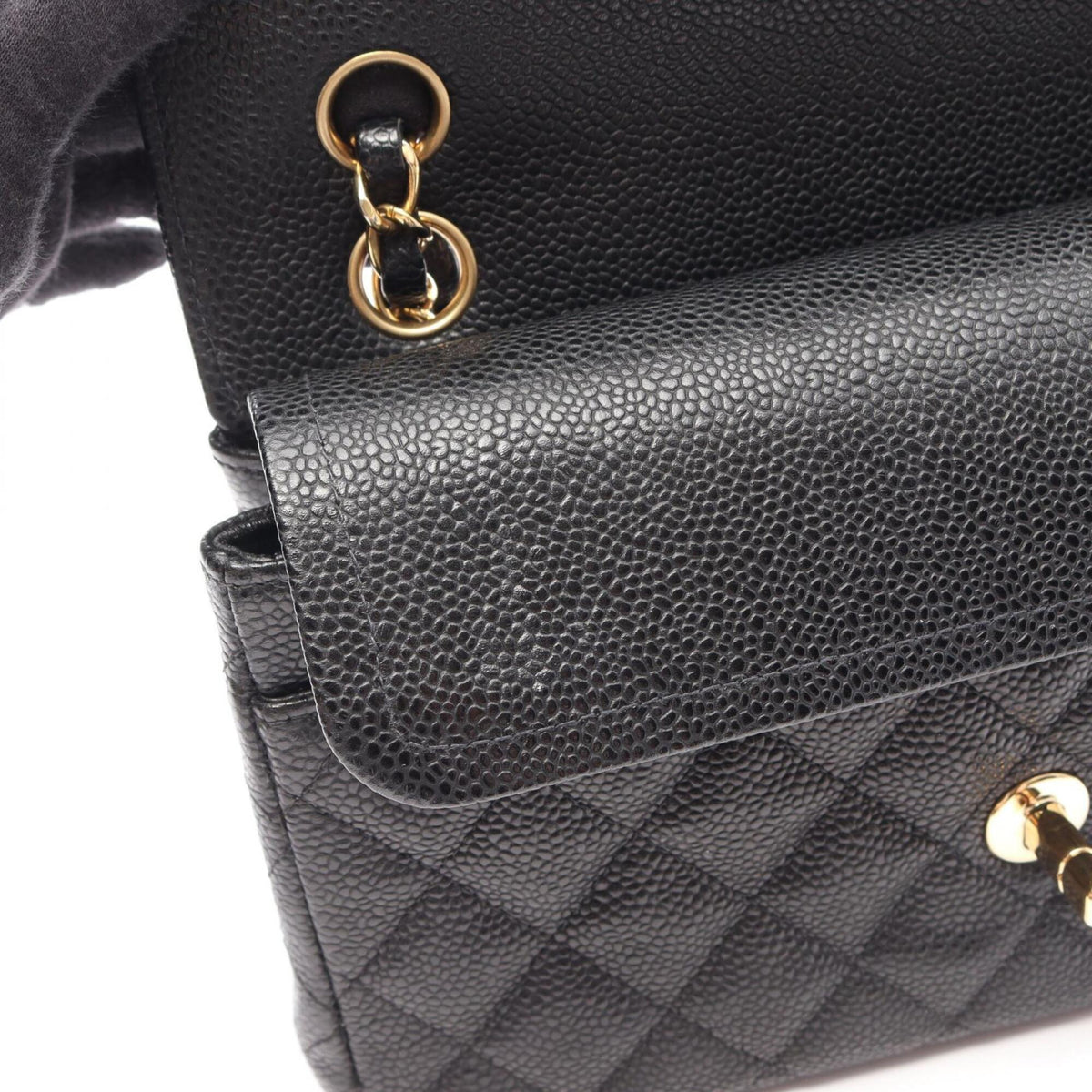 Chanel Black Leather Handbag Shoulder Bag (Pre-Owned)