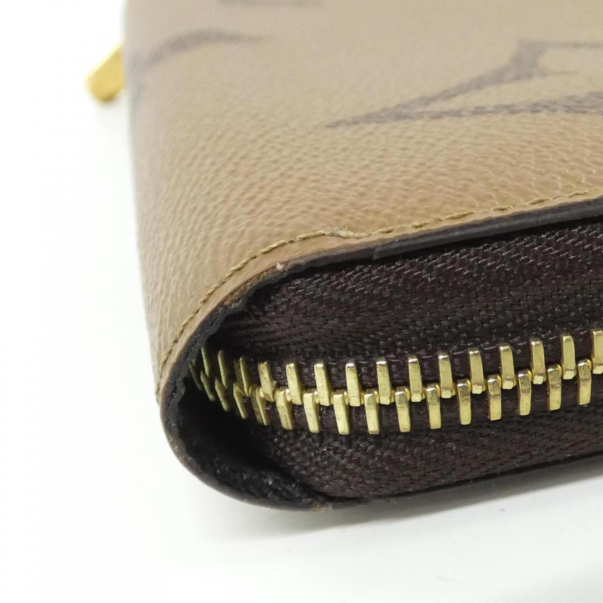 Louis Vuitton Marron Coated Canvas Long Wallet (Bi-Fold) (Pre-Owned)