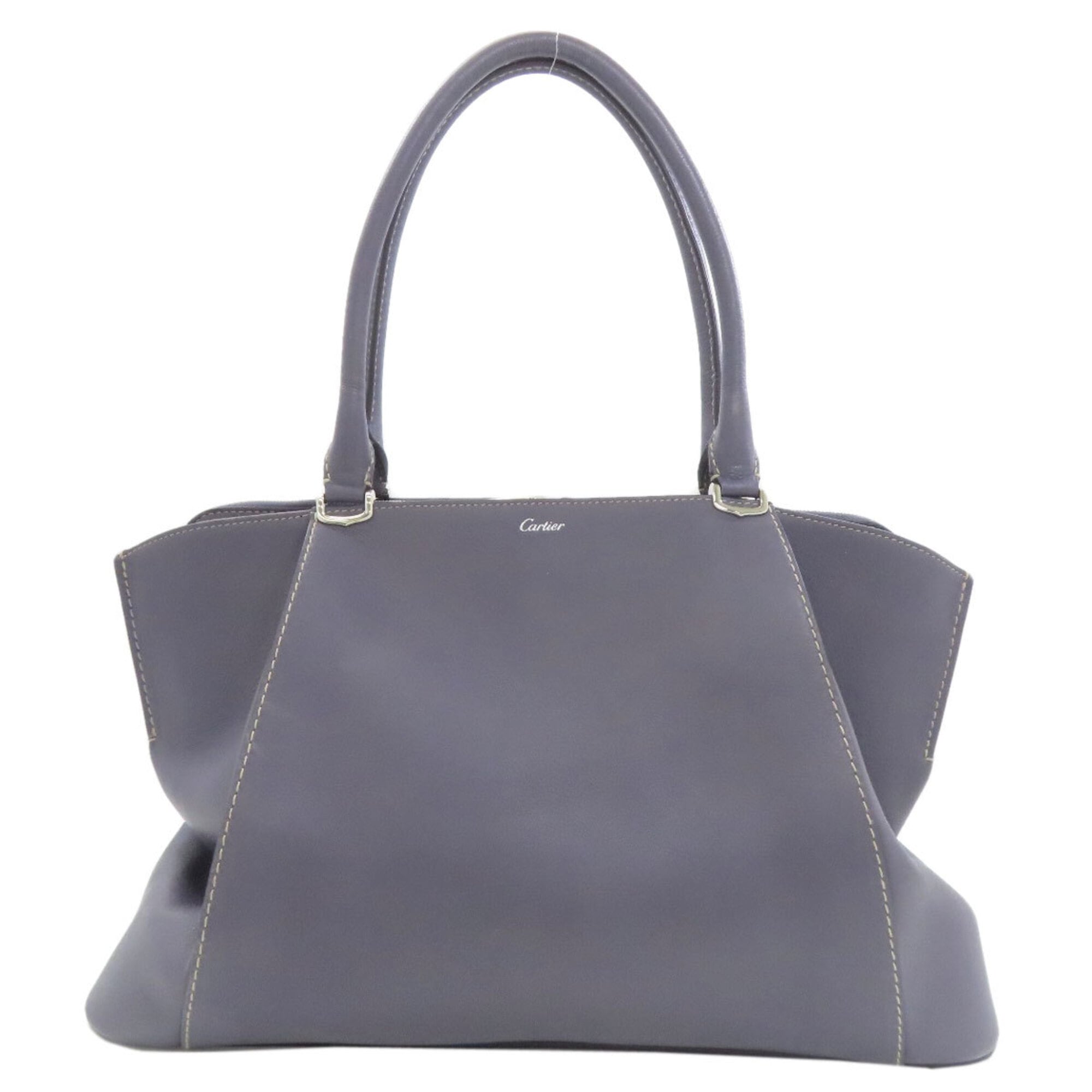 Cartier Blue Leather Tote Bag (Pre-Owned)