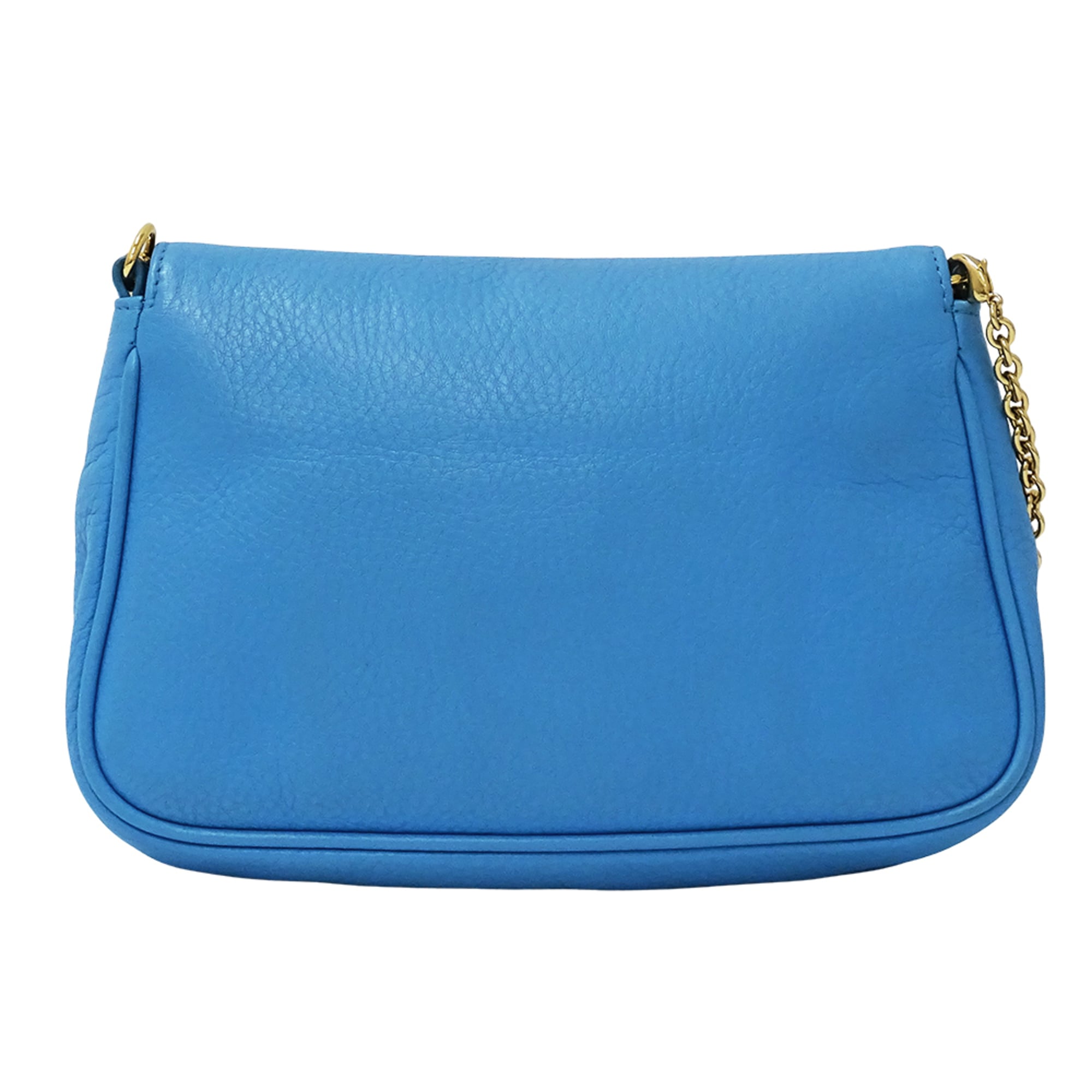 Fendi Light Blue Leather Handbag Shoulder Bag (Pre-Owned)