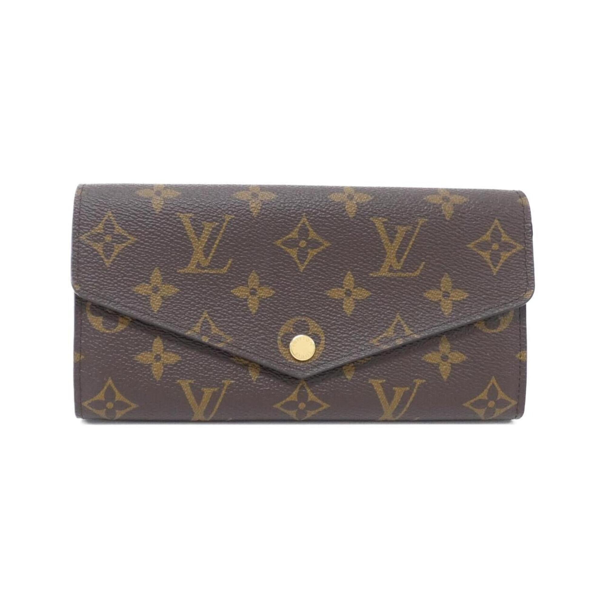 Louis Vuitton Marron Coated Canvas Long Wallet (Bi-Fold) (Pre-Owned)