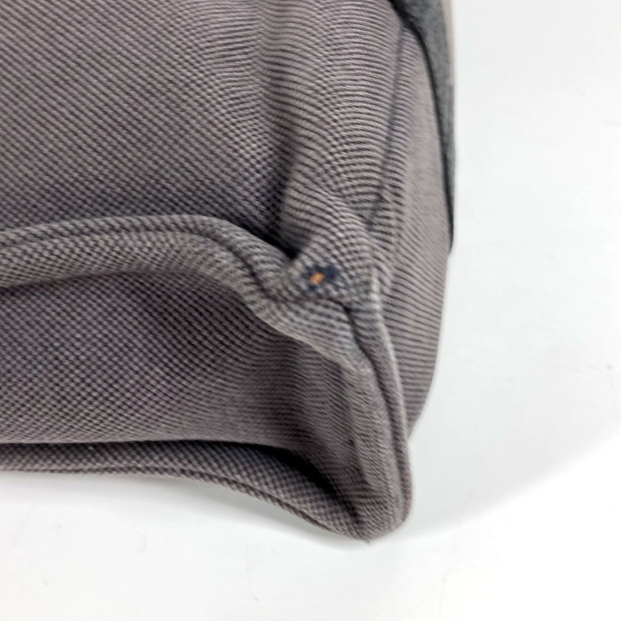 Hermes Black Gray Leather Canvas Handbag Tote Bag (Pre-Owned)