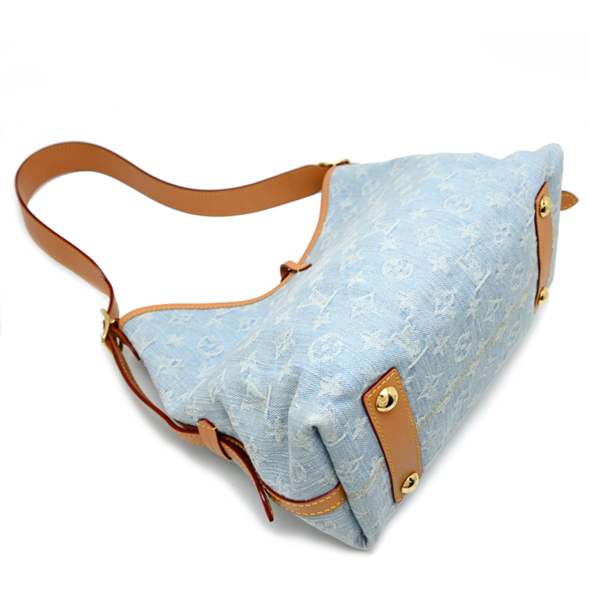 Louis Vuitton Blue Monogram Denim Leather Shoulder Bag (Pre-Owned)