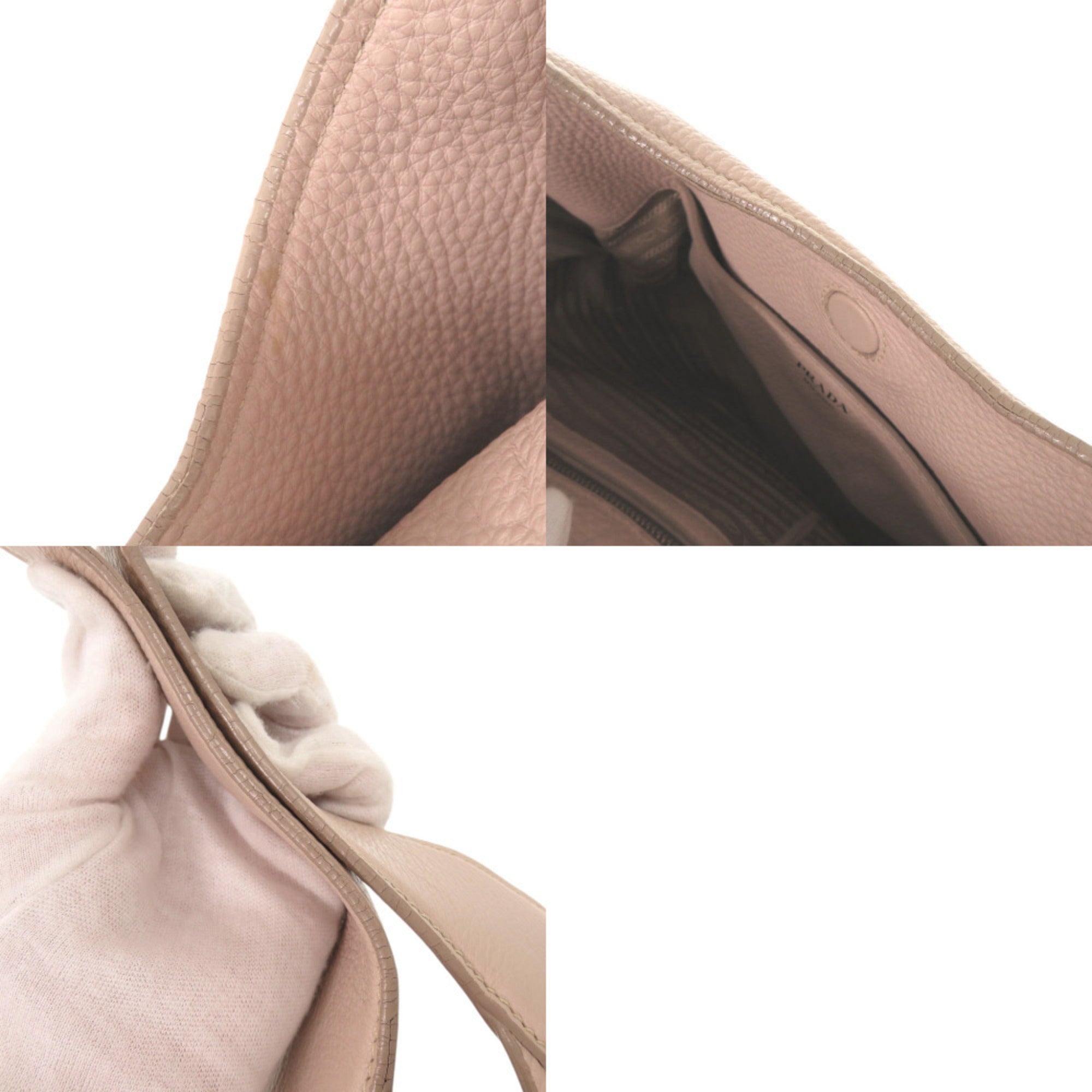 Prada Pink Leather Shoulder Bag (Pre-Owned)