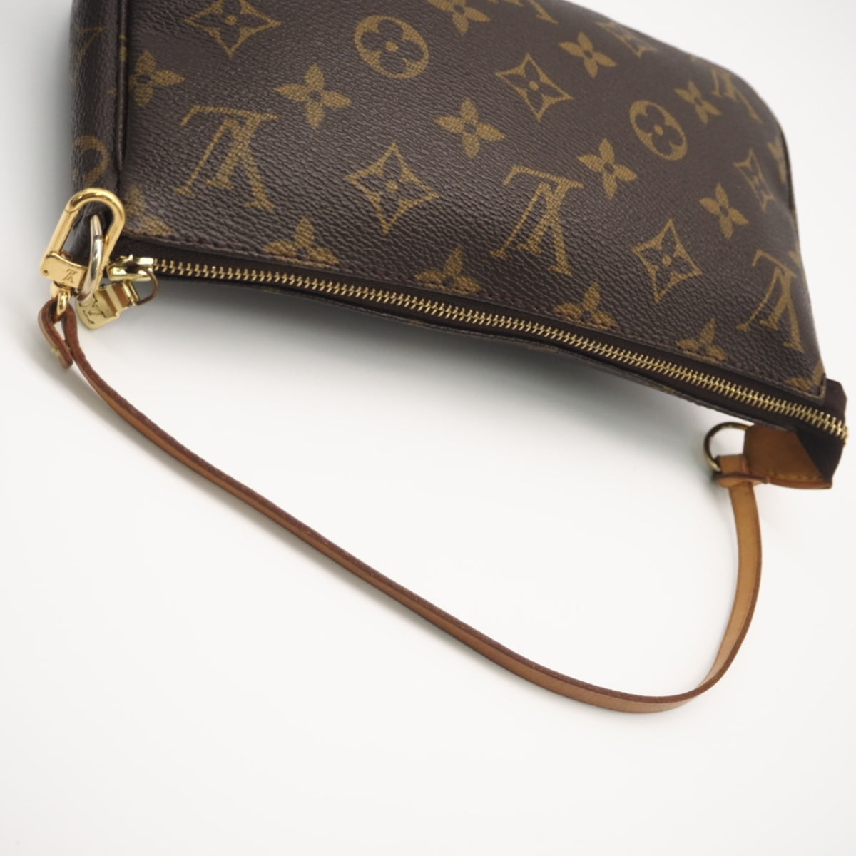Louis Vuitton Monogram Beige Brown Coated Canvas Leather Handbag (Pre-Owned)