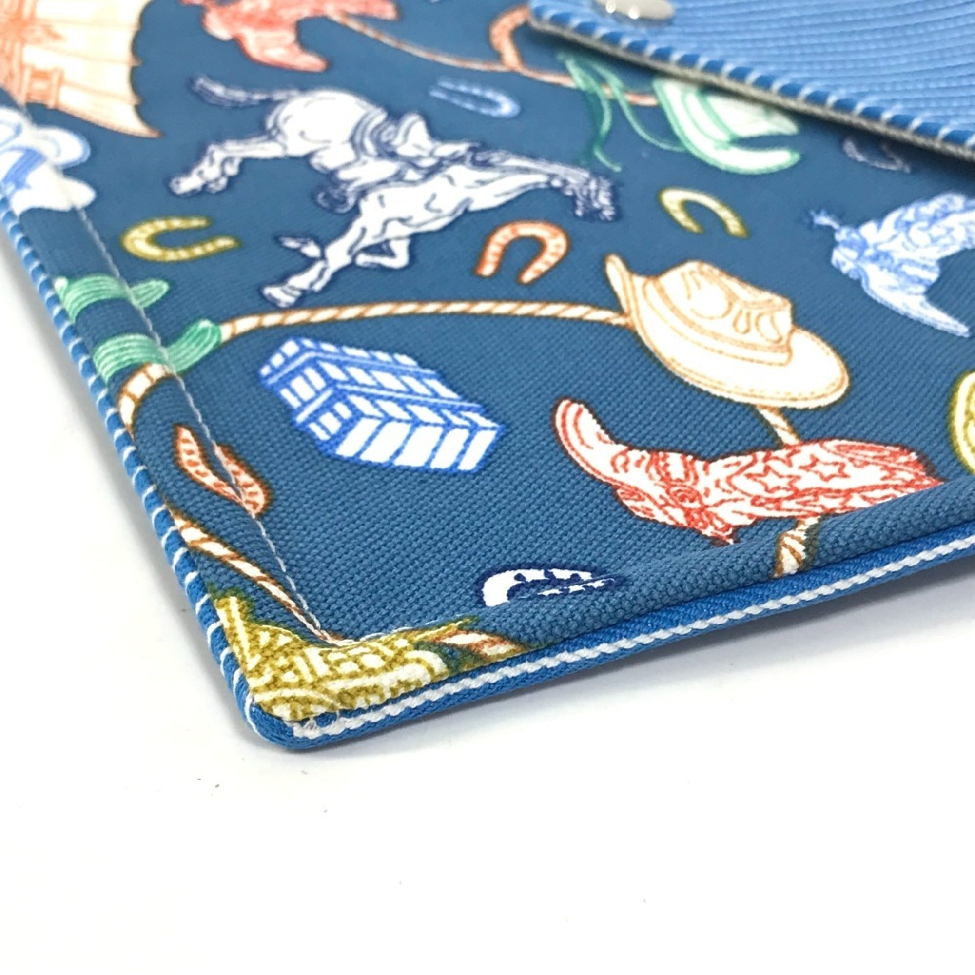 Hermes Blue Cotton Pouch (Pre-Owned)