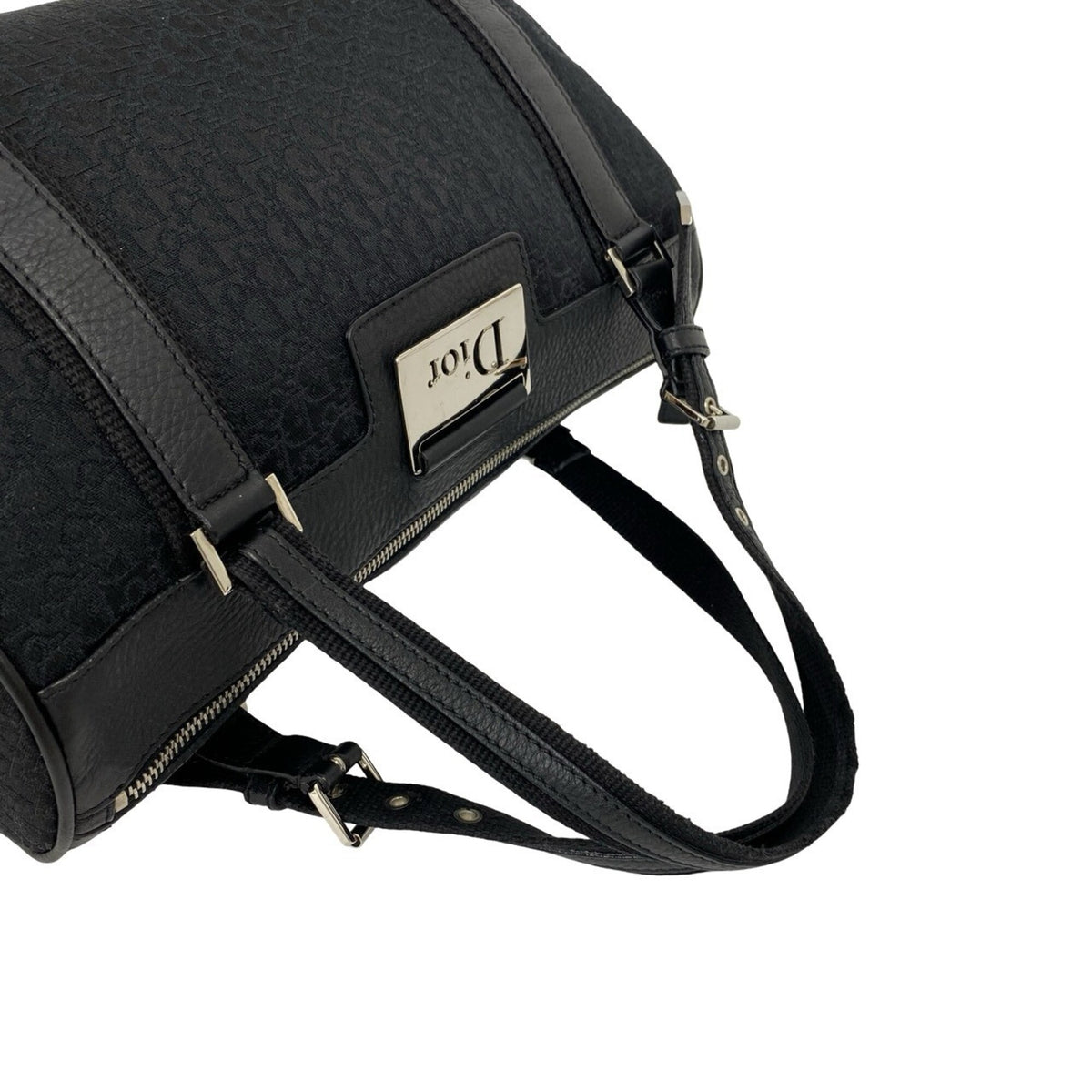 Christian Dior Black Canvas Leather Handbag (Pre-Owned)