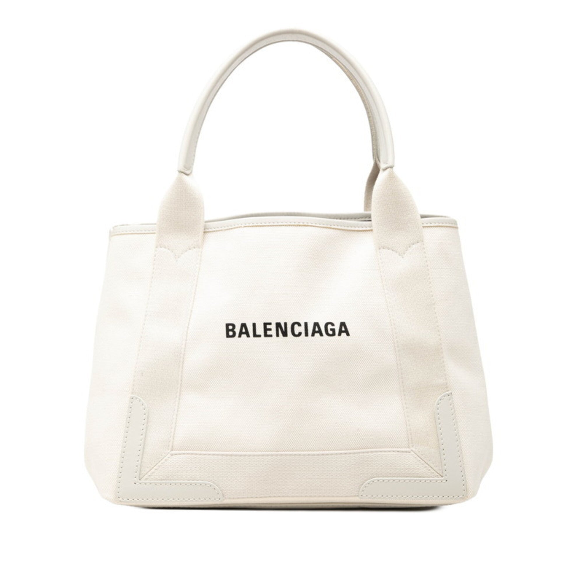Balenciaga Ivory White Canvas Leather Handbag Pouch Tote Bag (Pre-Owned)