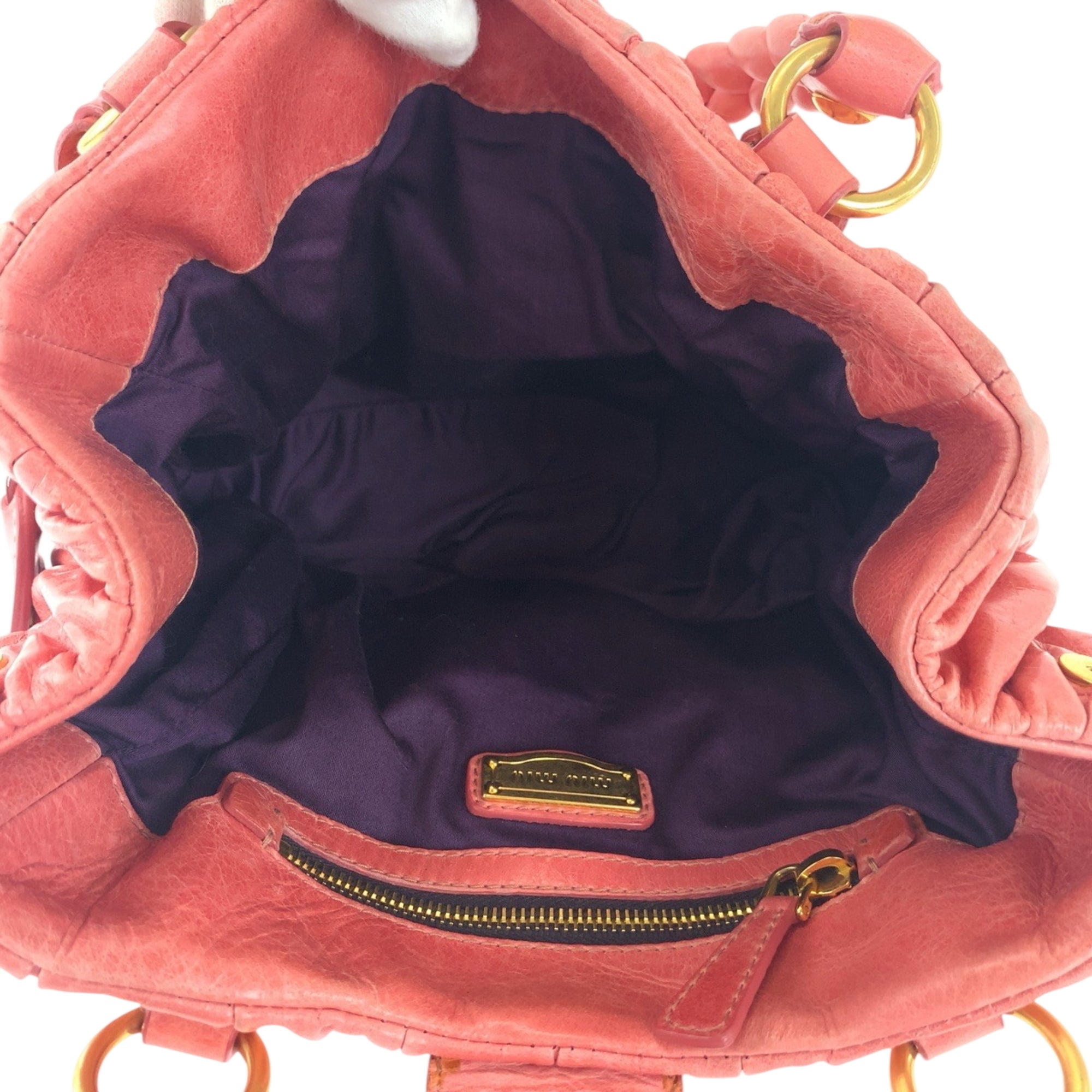 Miu Miu Pink Leather Handbag Tote Bag (Pre-Owned)