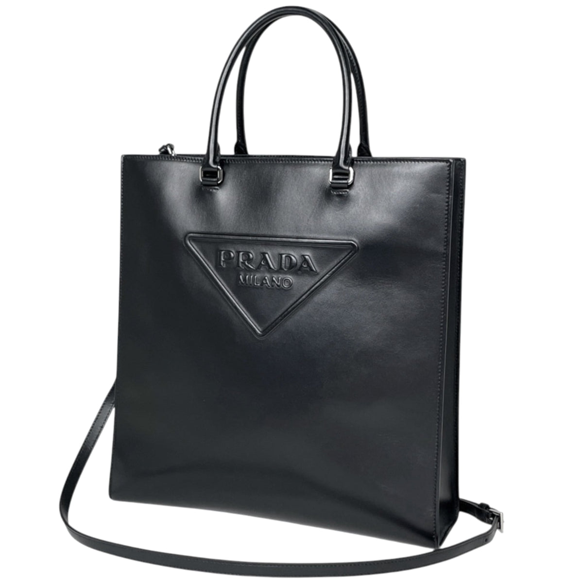 Prada Black Leather Tote Bag (Pre-Owned)