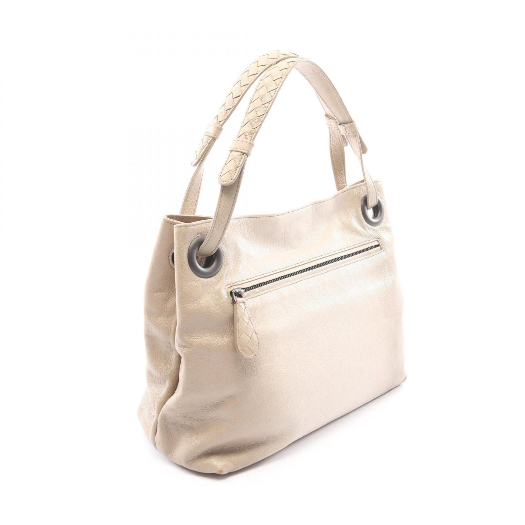 Bottega Veneta Beige Leather Handbag Tote Bag (Pre-Owned)