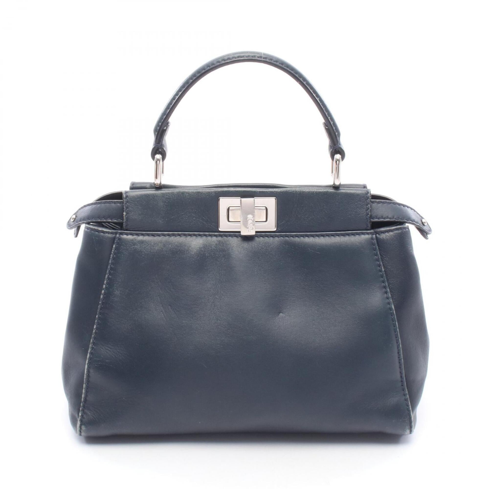 Fendi Navy Leather Handbag (Pre-Owned)