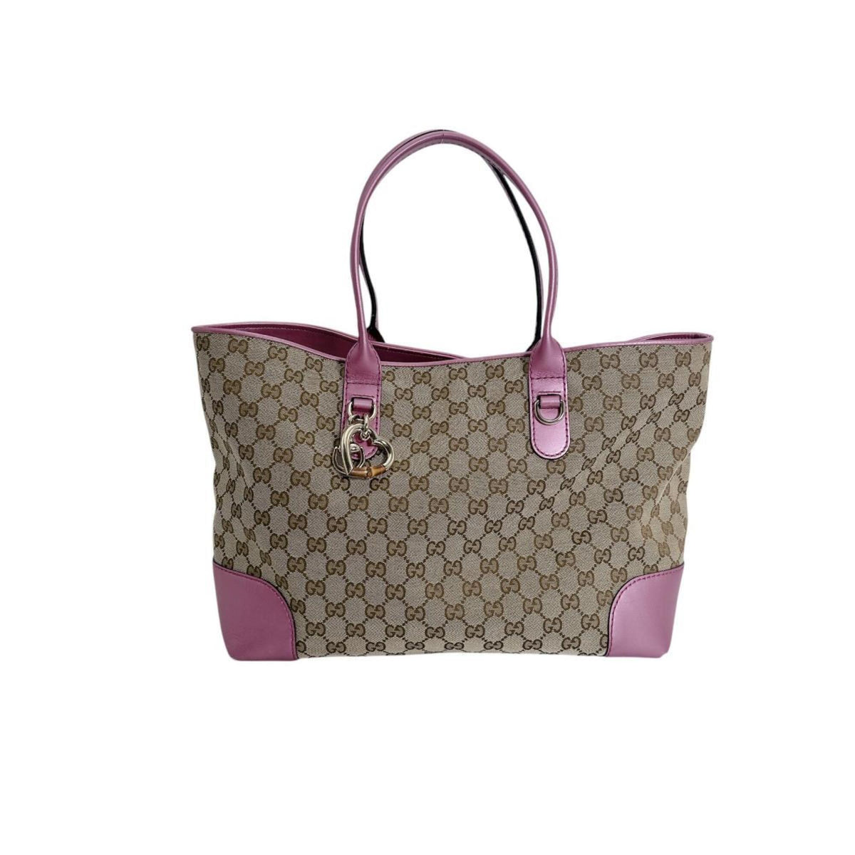 Gucci Brown Pink Gg Canvas Tote Bag (Pre-Owned)