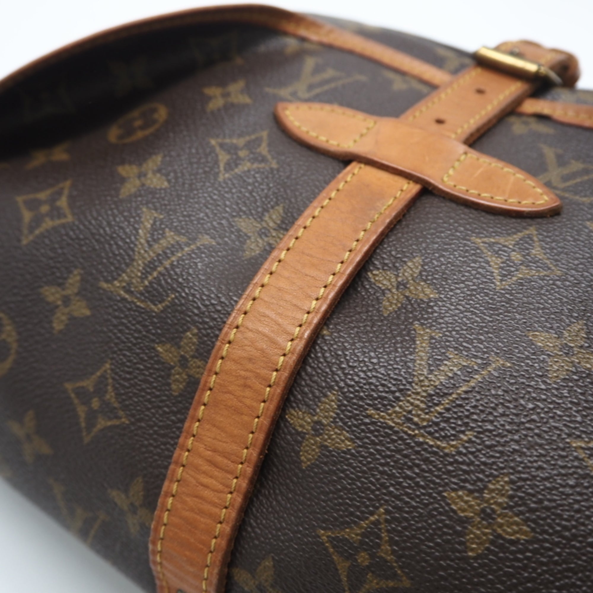 Louis Vuitton Monogram Brown Coated Canvas Leather Shoulder Bag (Pre-Owned)