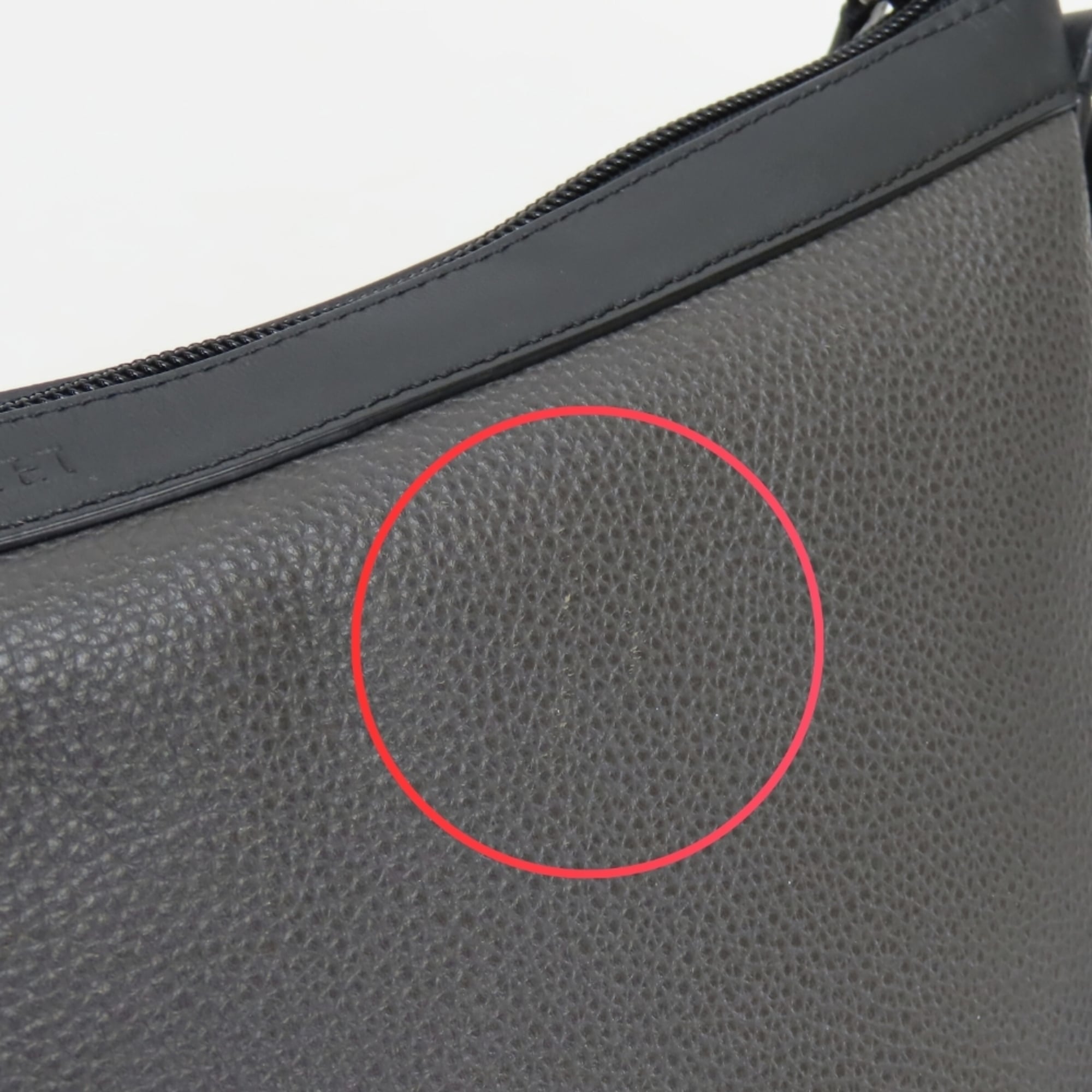Coach Black Dark Gray Leather Shoulder Bag (Pre-Owned)