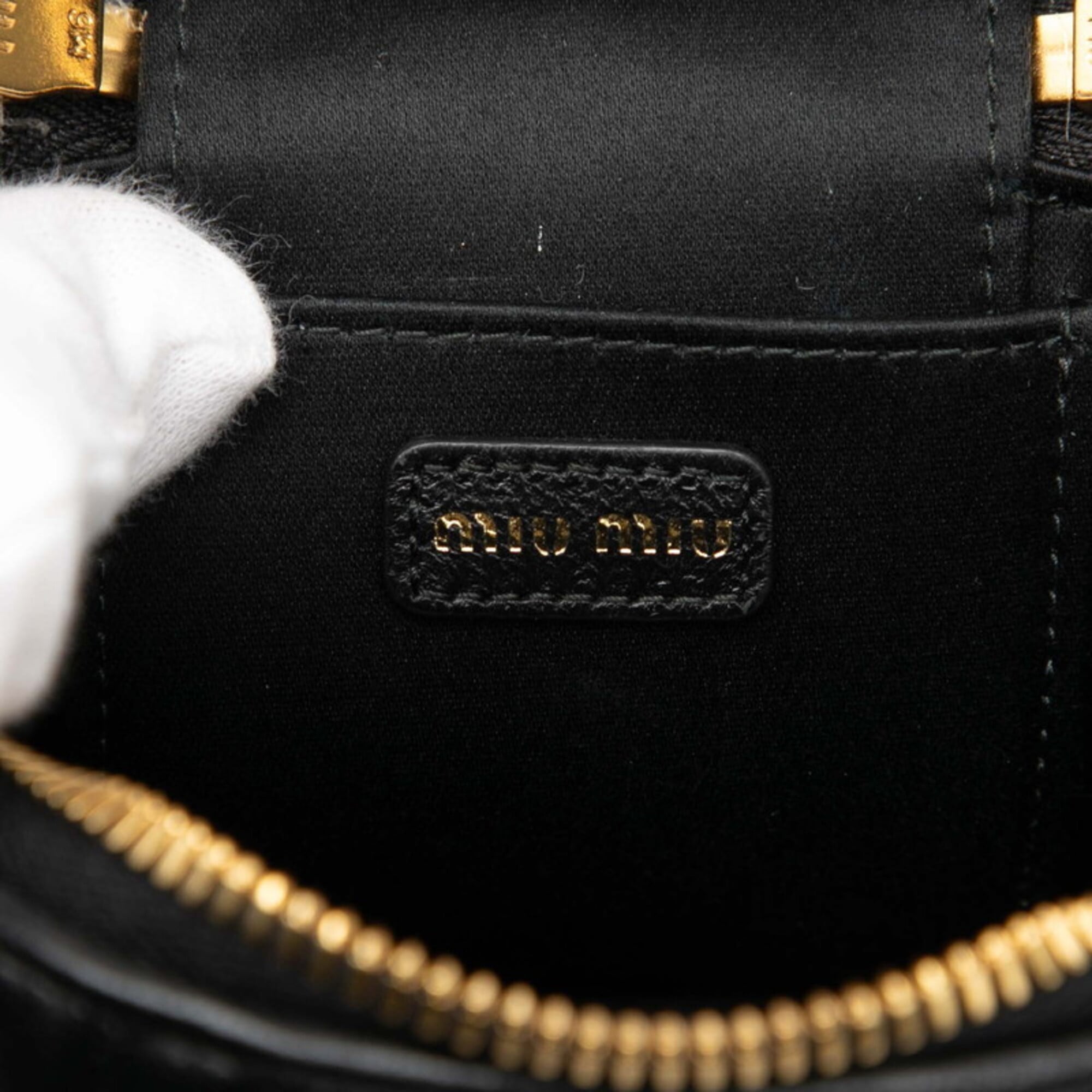 Miu Miu Matelasse Black Leather Shoulder Bag (Pre-Owned)