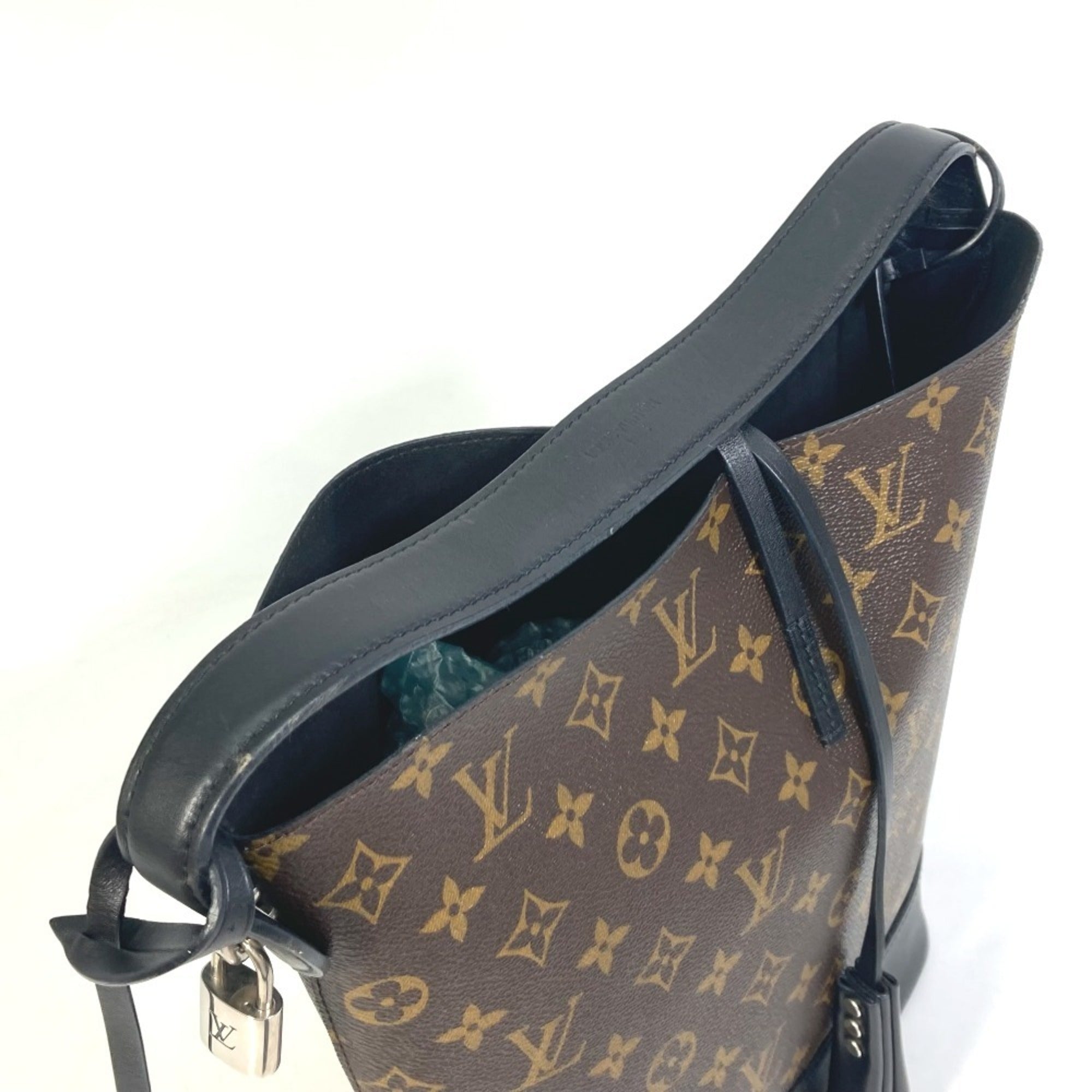 Louis Vuitton Black Brown Monogram Noir Monogram Leather Shoulder Bag (Pre-Owned)