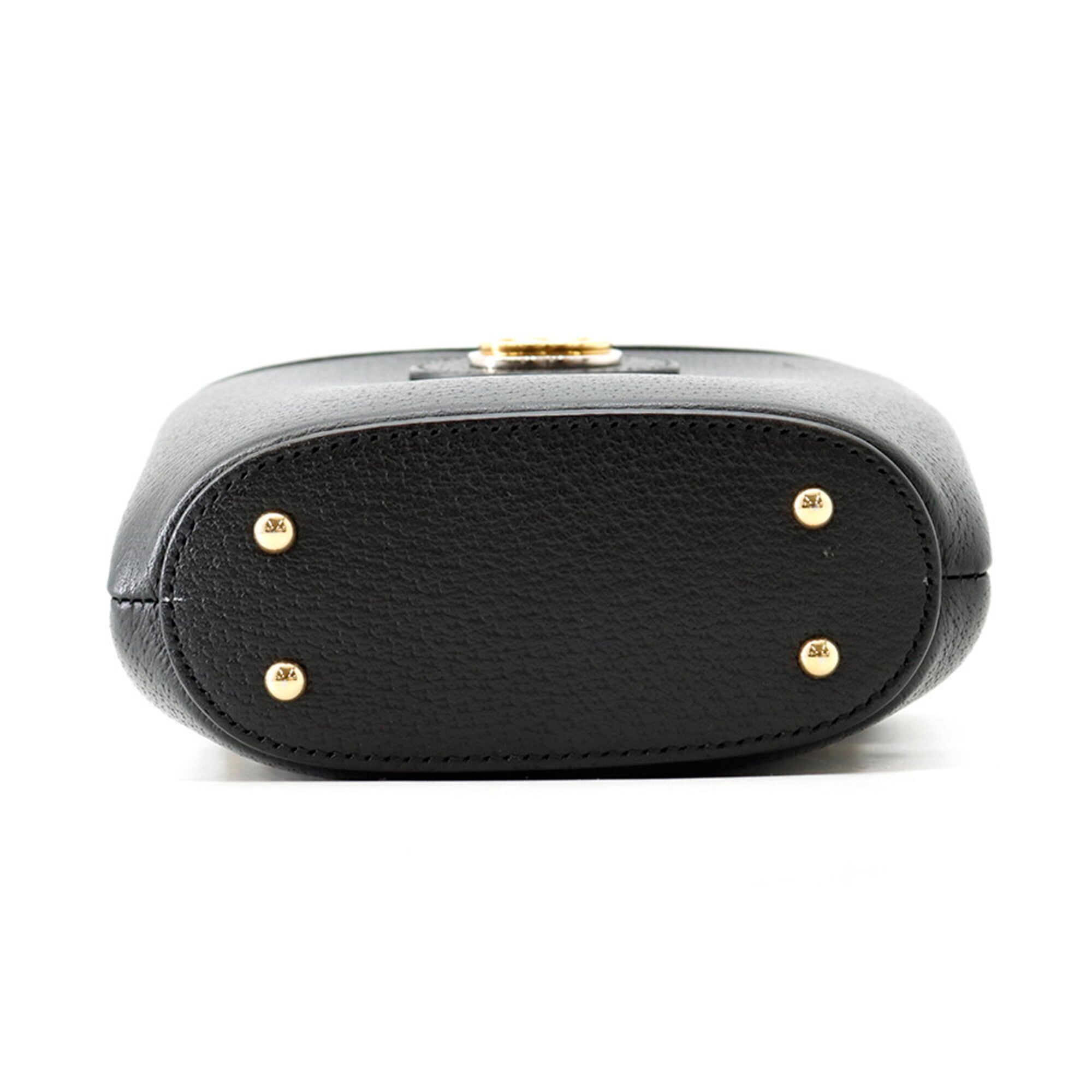 Gucci Black Leather Handbag Shoulder Bag (Pre-Owned)
