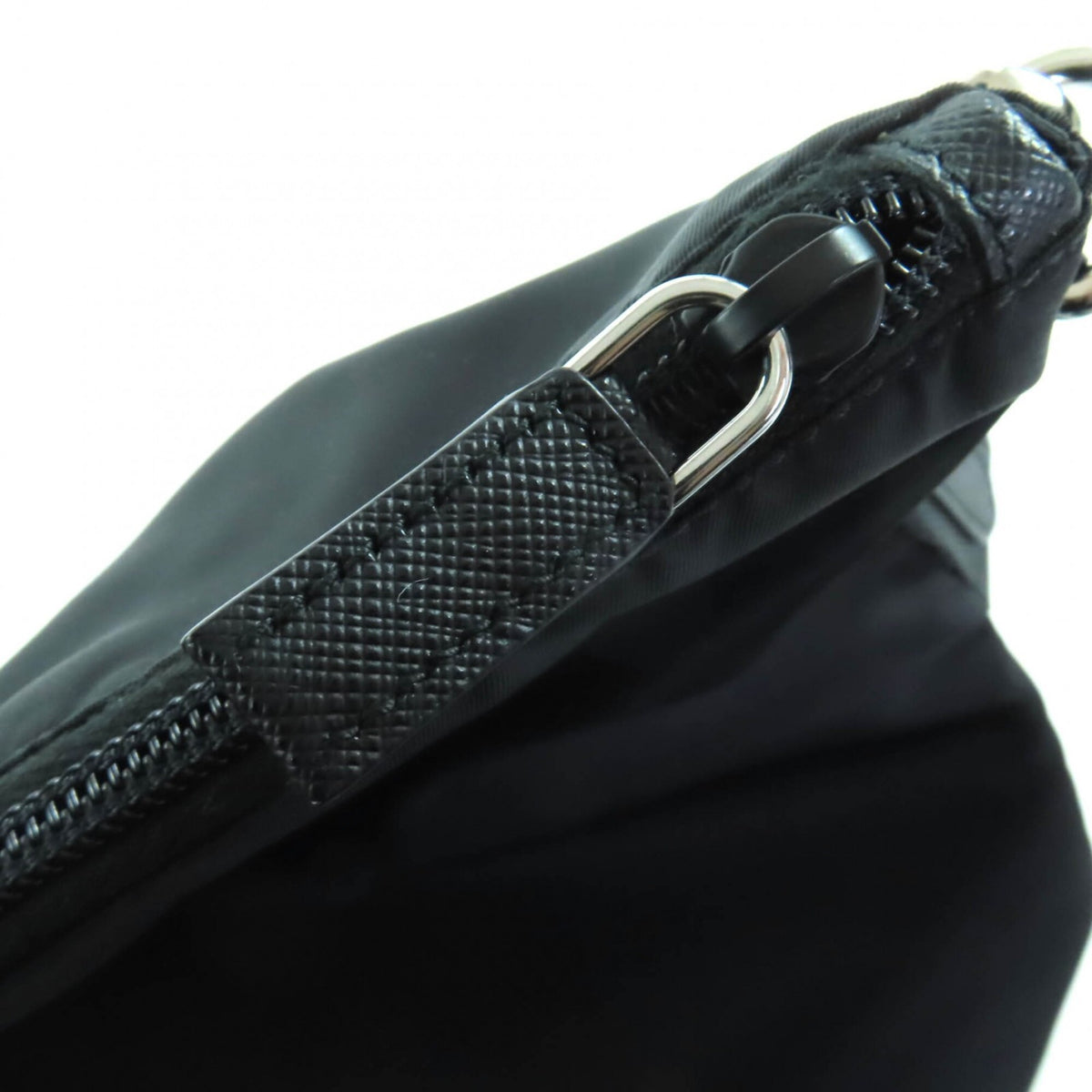 Prada Black Nylon Leather Tote Bag (Pre-Owned)