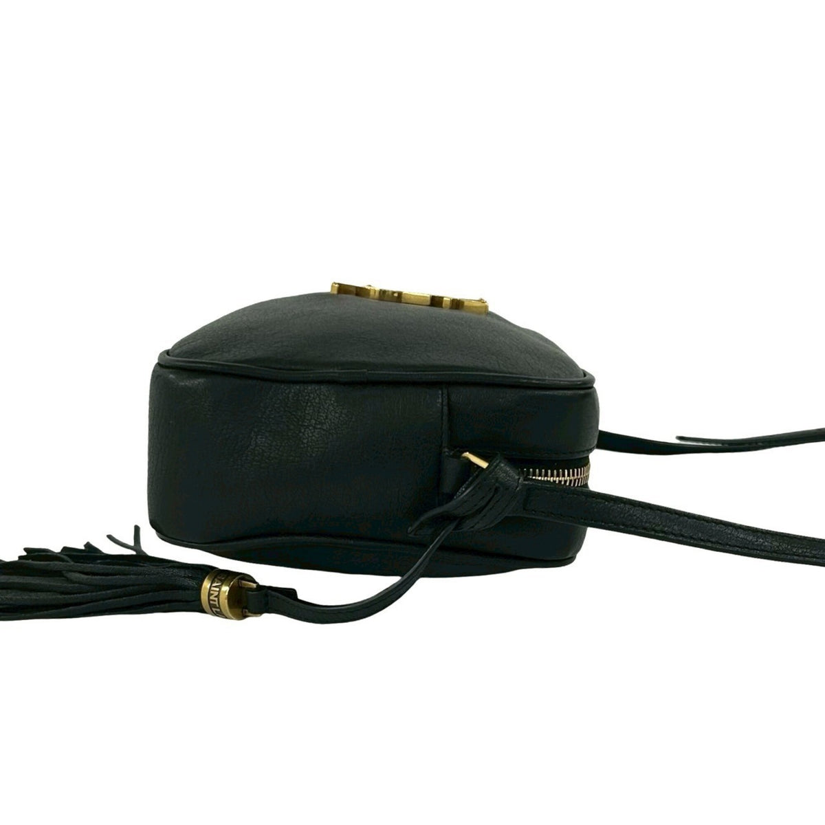 Saint Laurent Black Leather Pochette Shoulder Bag (Pre-Owned)