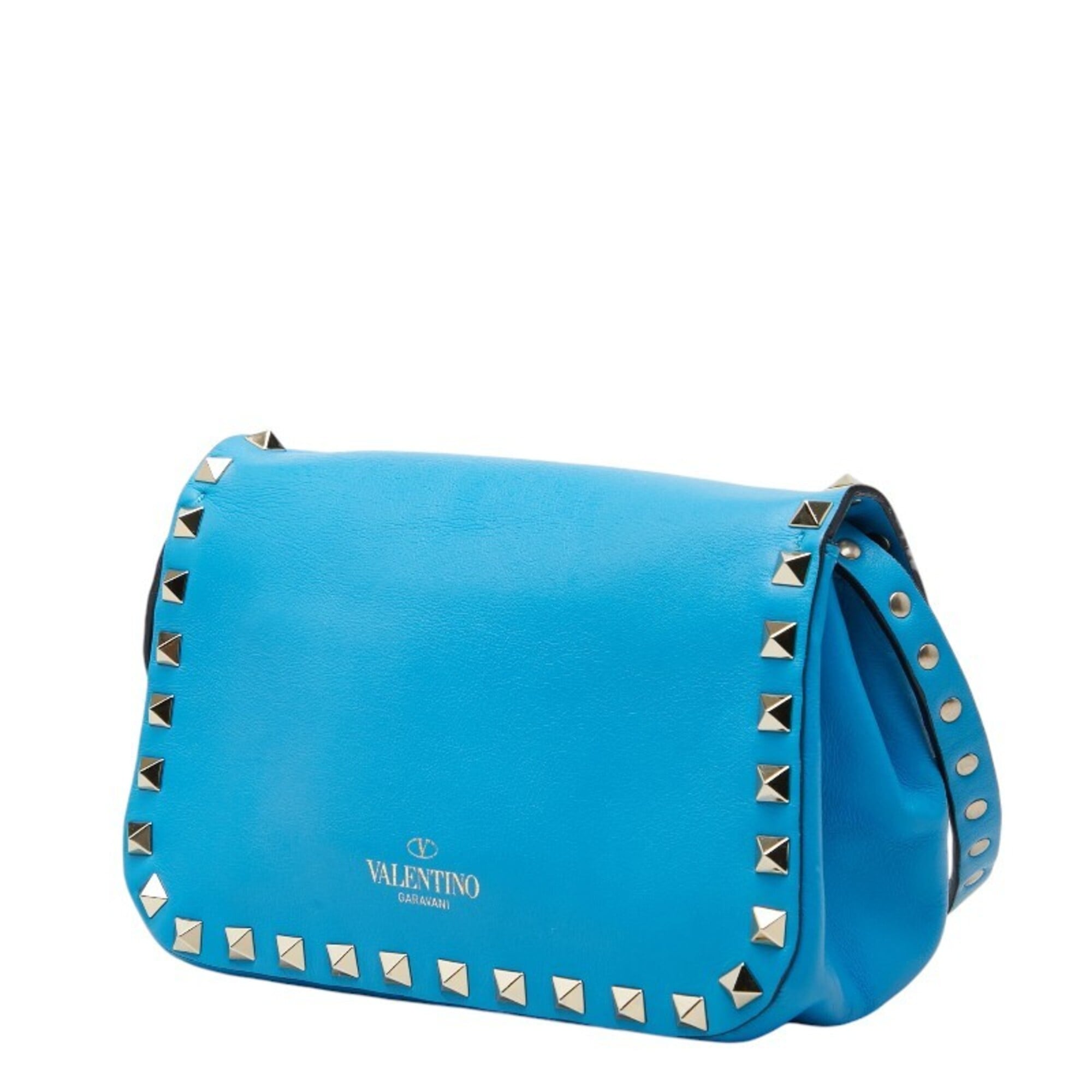Valentino Blue Leather Shoulder Bag (Pre-Owned)