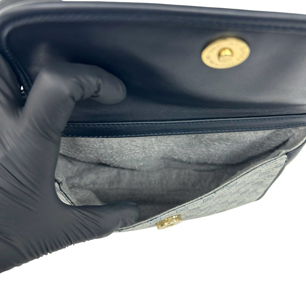 Gucci Navy Leather Pvc Pochette Shoulder Bag (Pre-Owned)