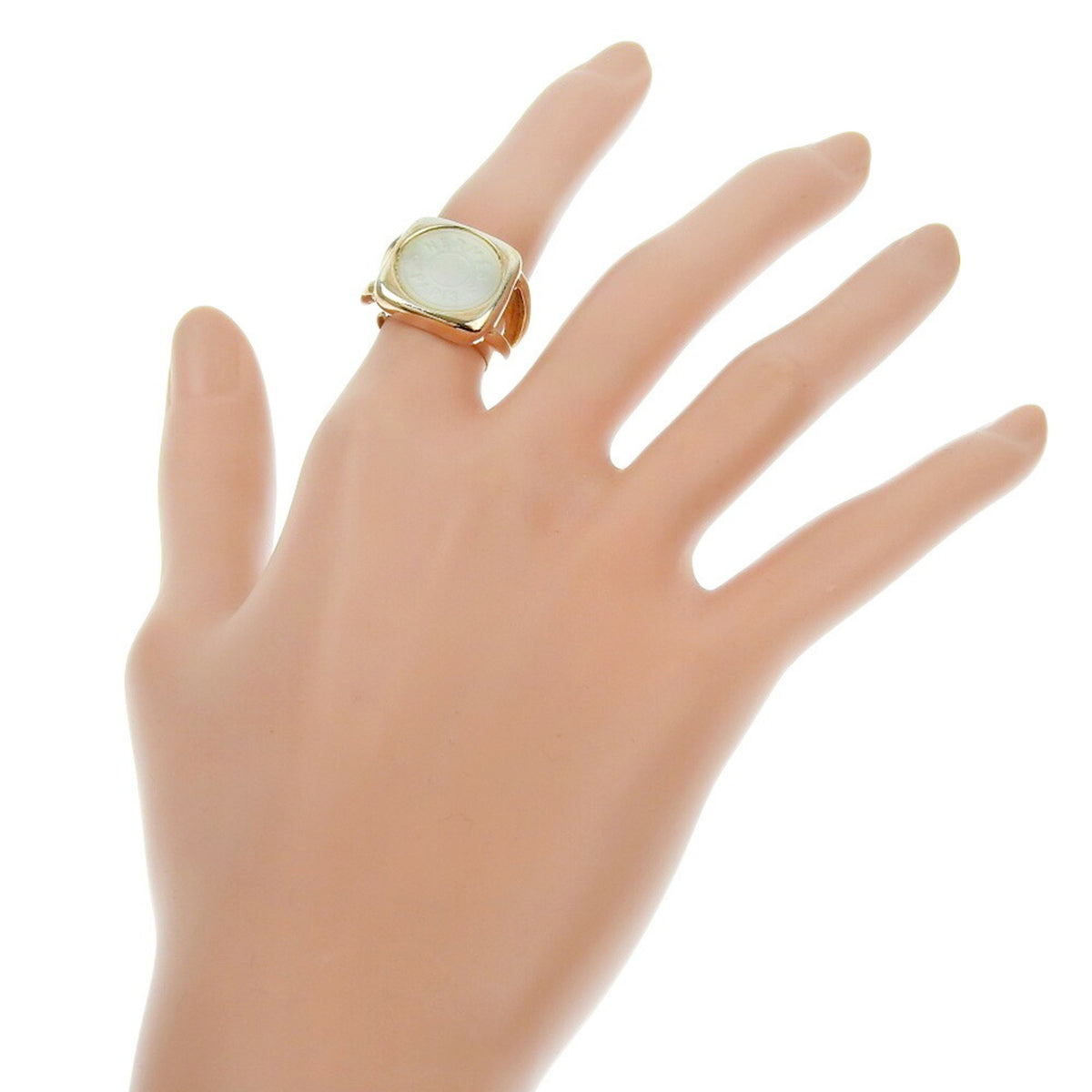 Hermes Gold Plating Shell Band Ring (Pre-Owned)