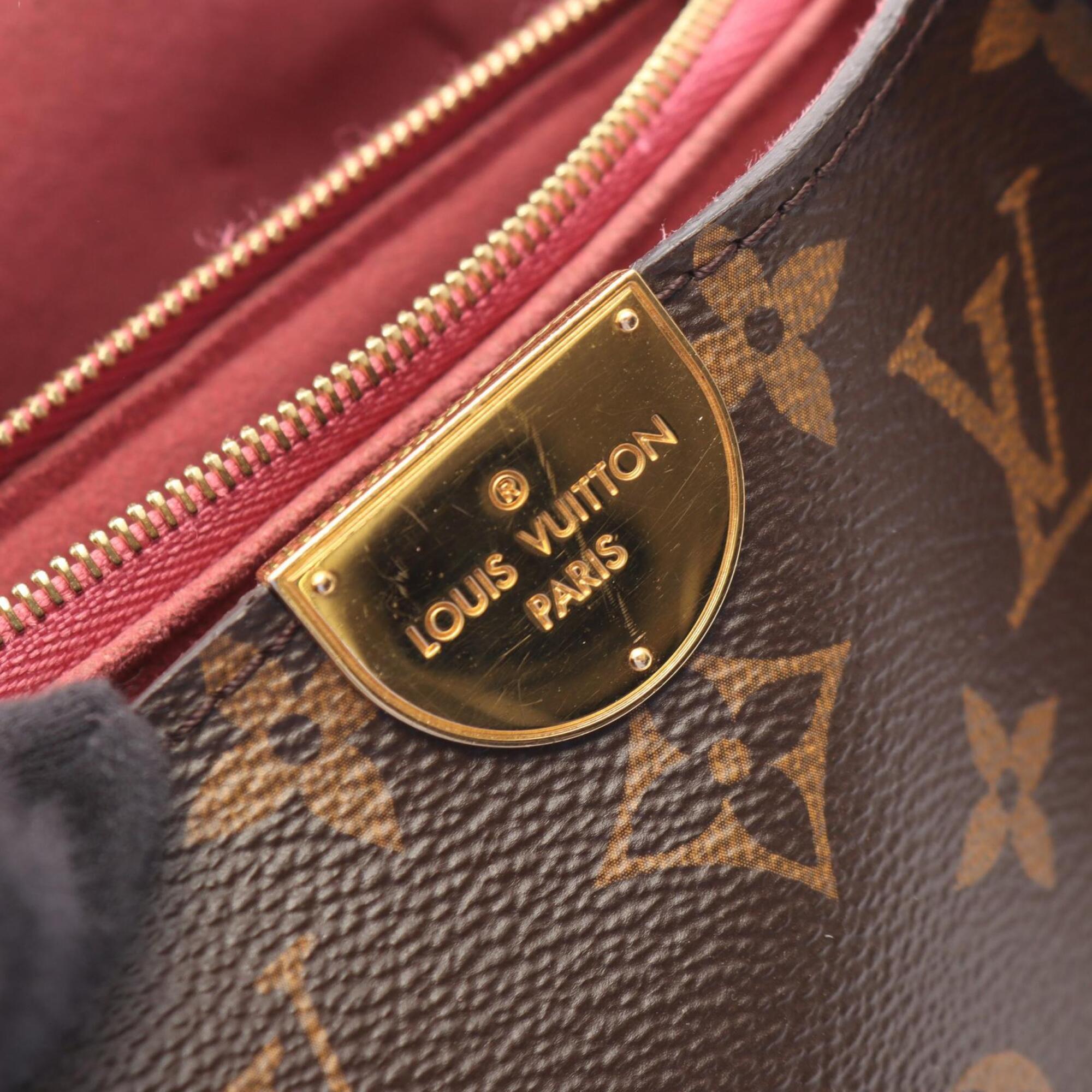 Louis Vuitton Bordeaux Bordeaux Brown Brown Navy Pvc Coated Canvas Leather Handbag (Pre-Owned)