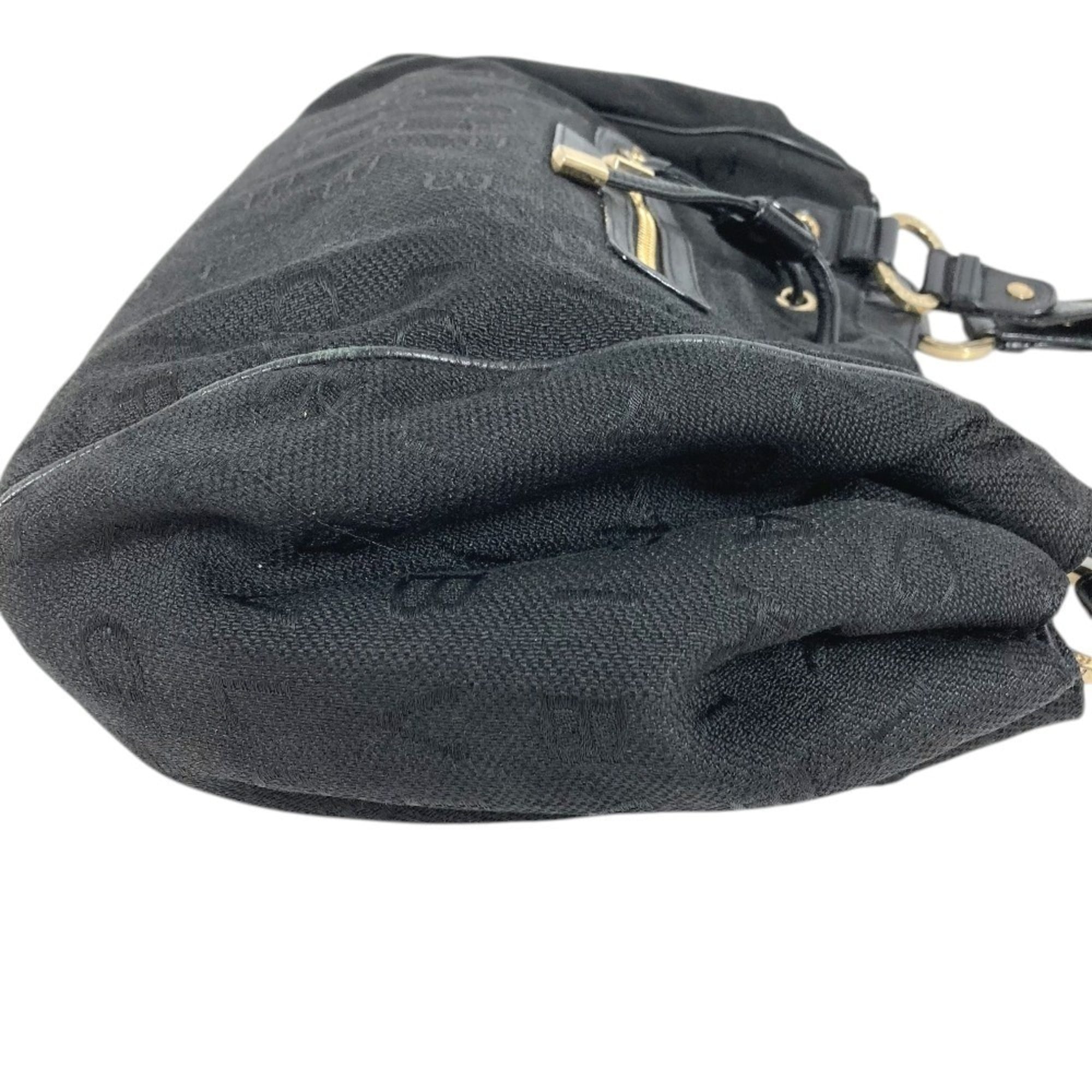 Bvlgari Black Canvas Leather Shoulder Bag Tote Bag (Pre-Owned)