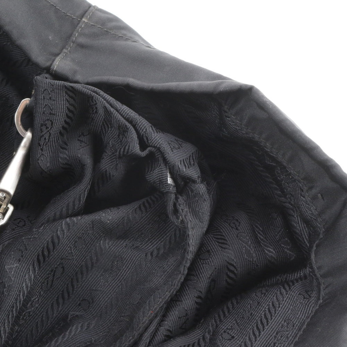 Prada Black Leather Nylon Shoulder Bag Tote Bag (Pre-Owned)