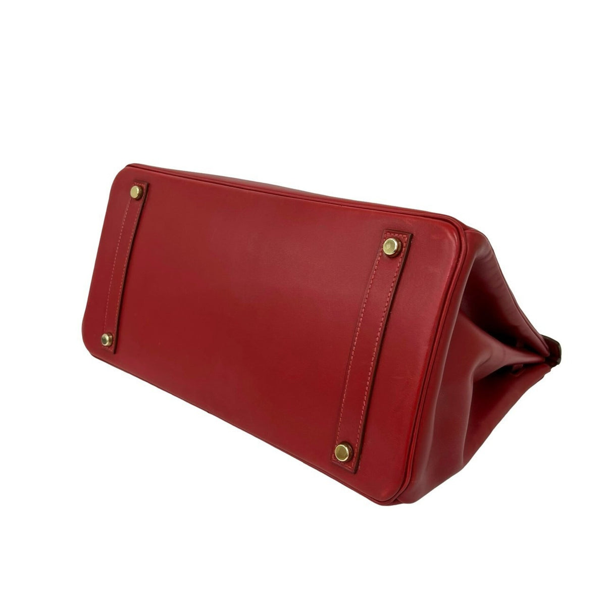 Hermes Red Color Box Calf Leather Handbag (Pre-Owned)