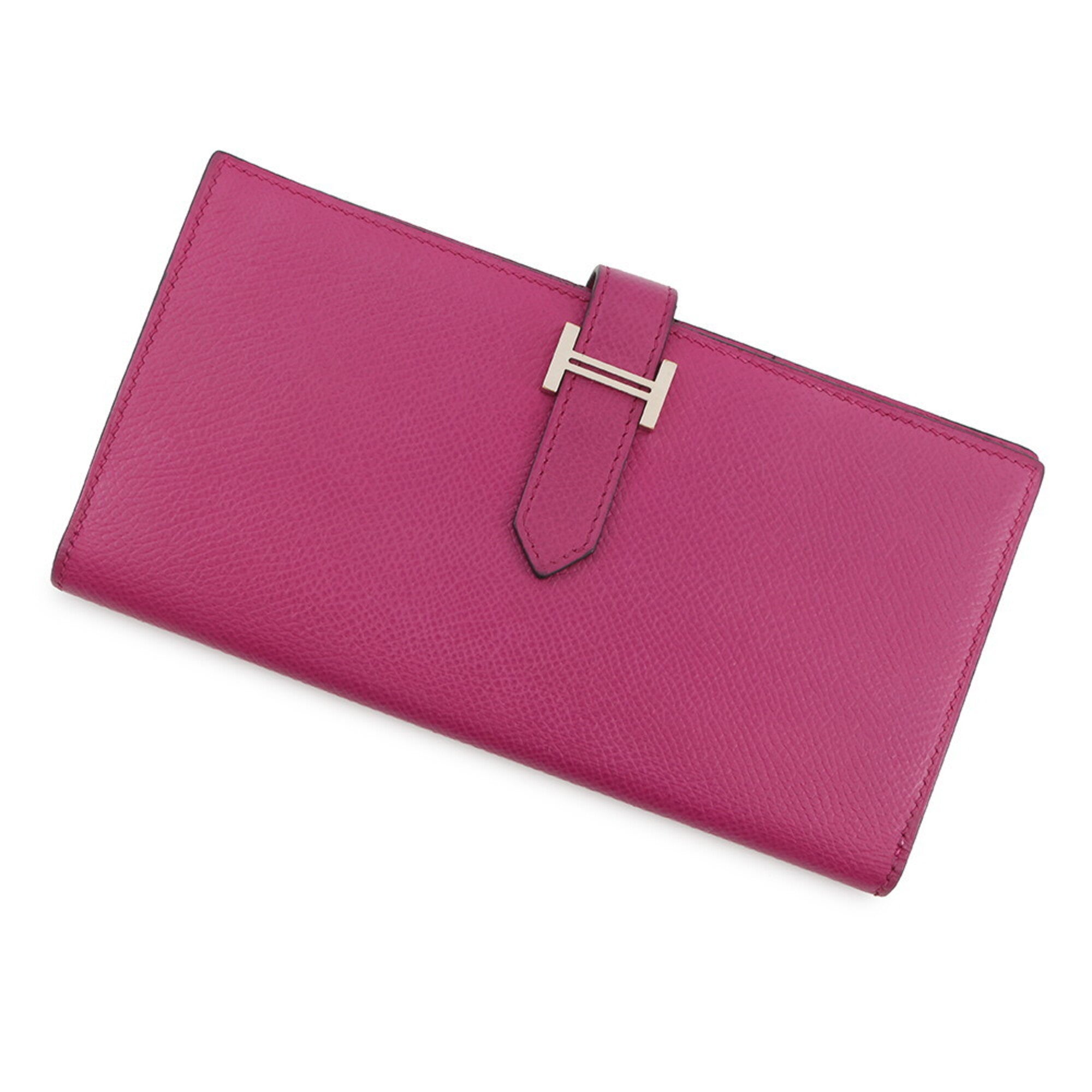 Hermes Rose Purple Epsom Leather Long Wallet (Bi-Fold) (Pre-Owned)