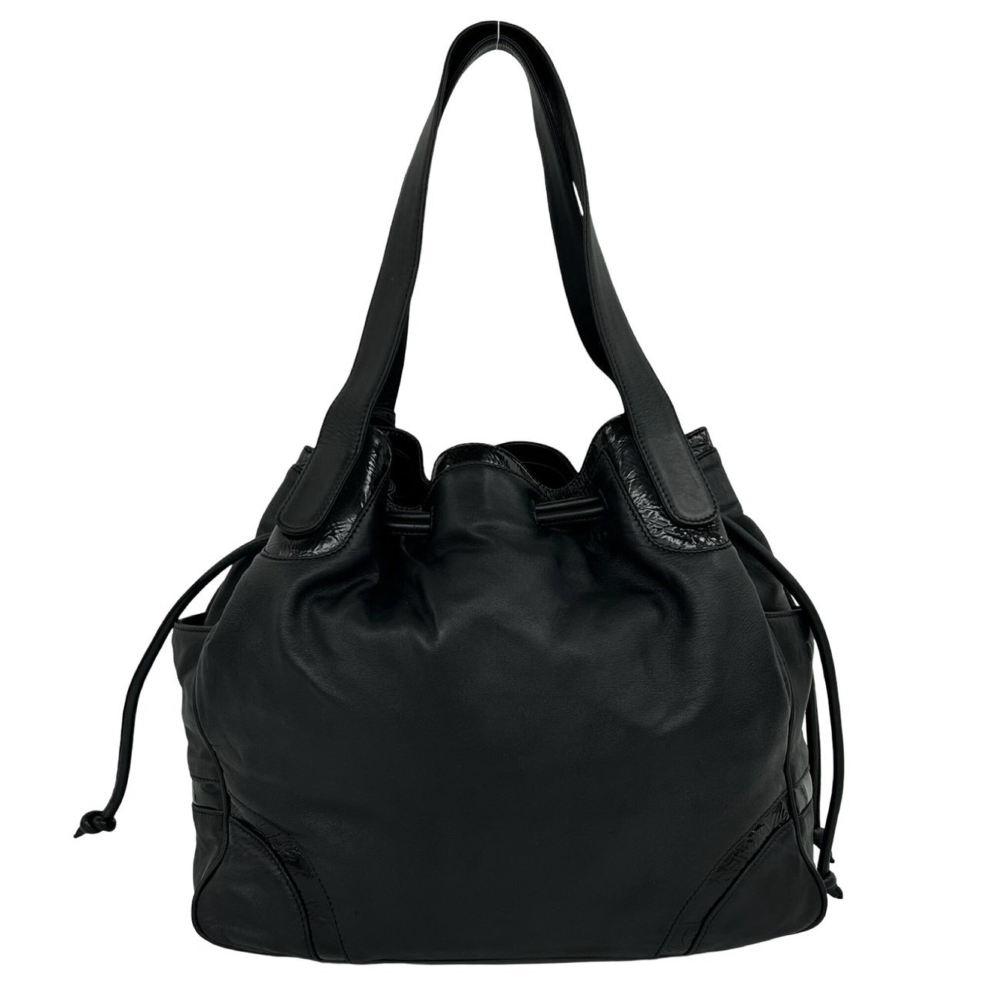 Loewe Black Leather Handbag Shoulder Bag Tote Bag (Pre-Owned)