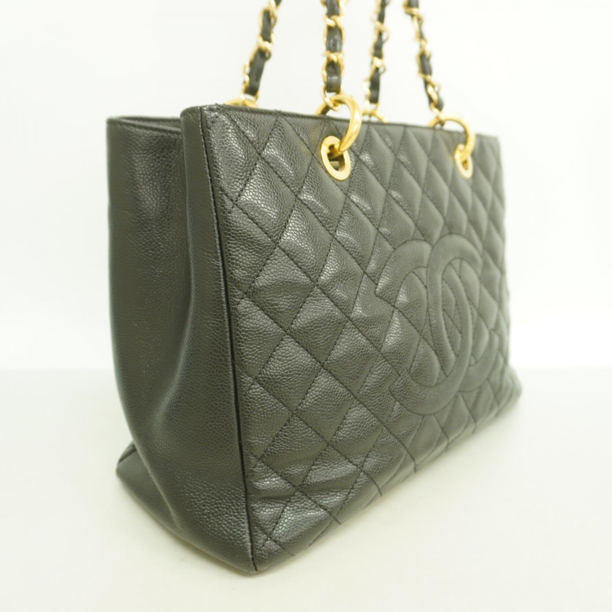 Chanel Black Grained Calfskin Tote Bag (Pre-Owned)