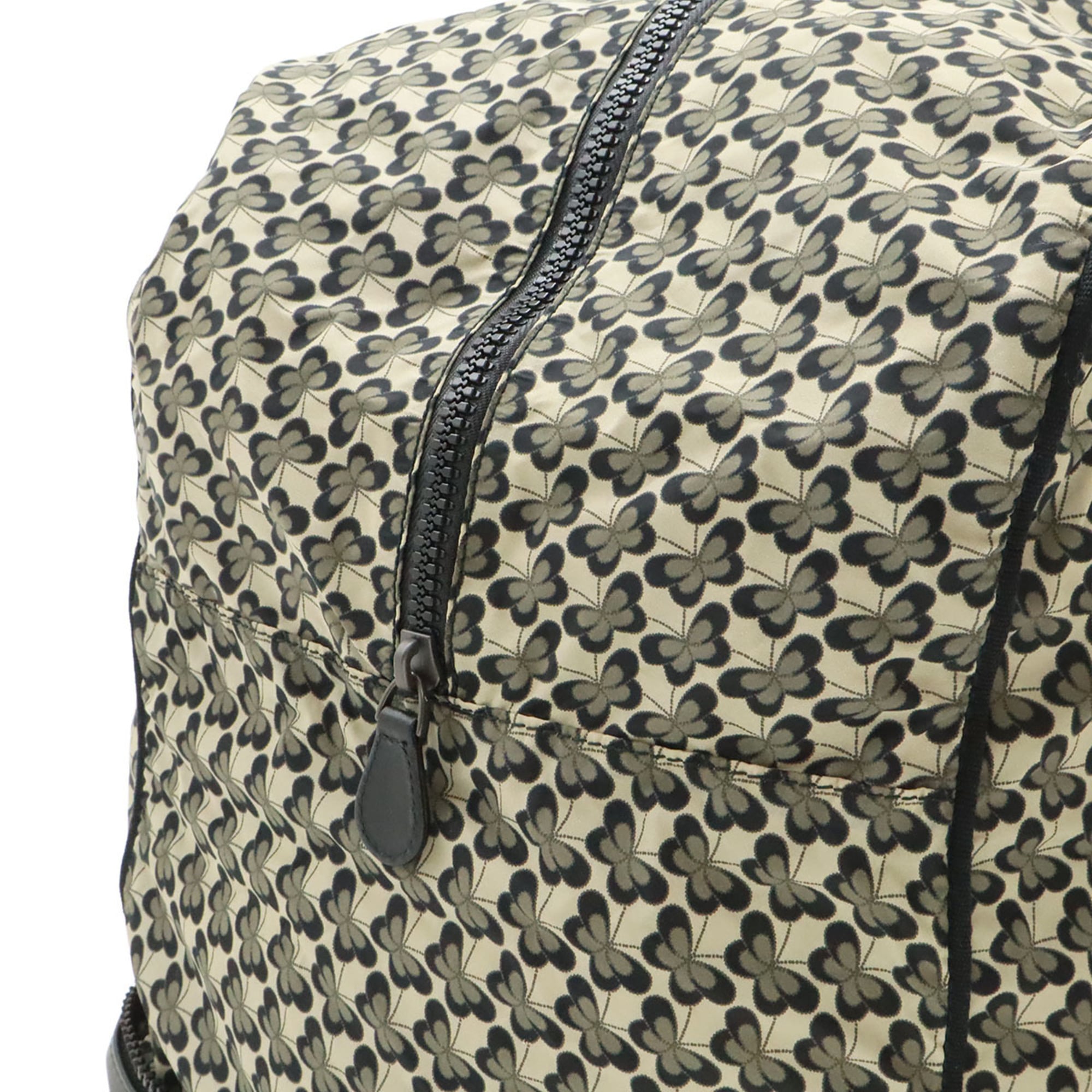 Bottega Veneta Intrecciato Black Light Gray Leather Nylon Boston Bag (Pre-Owned)